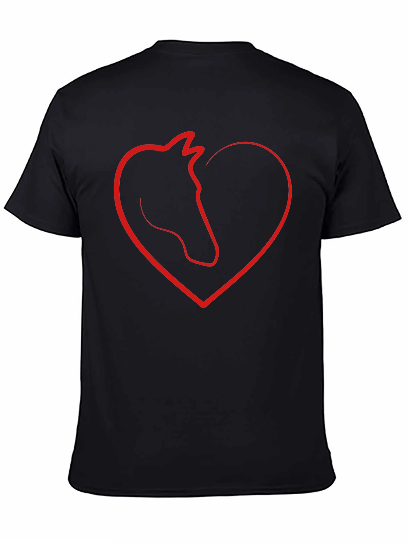 Horse Lover Heart Graphic Tee - Black