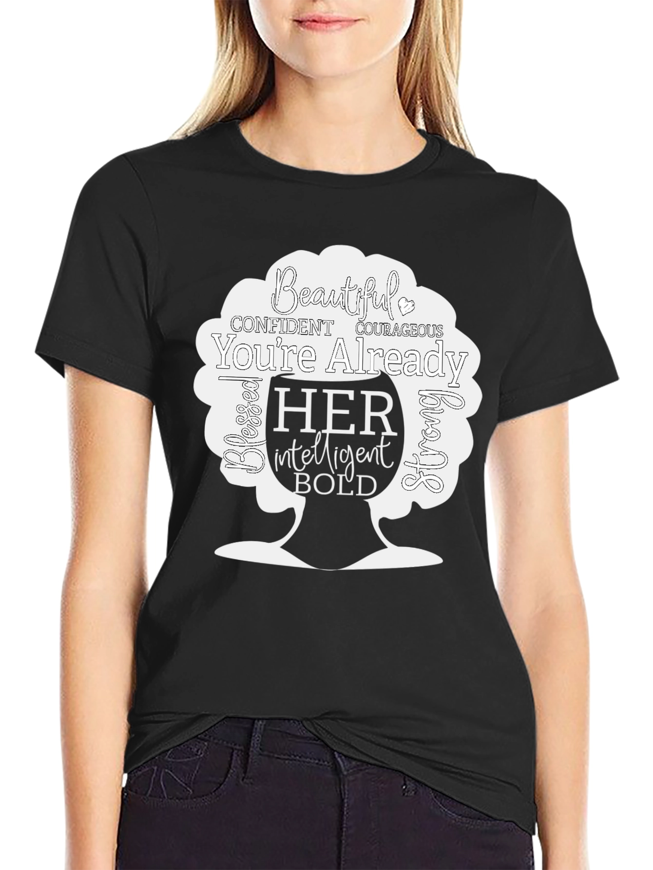 Empowered Woman Graphic Tee - Beautiful Bold Intelligent