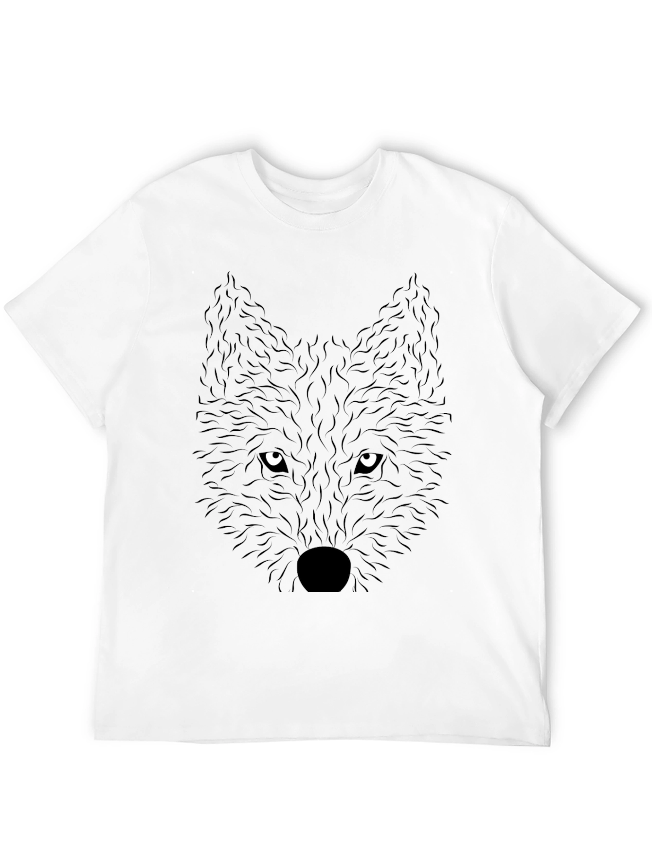 Black Wolf Graphic T-Shirt | Mens Crew Neck Tee