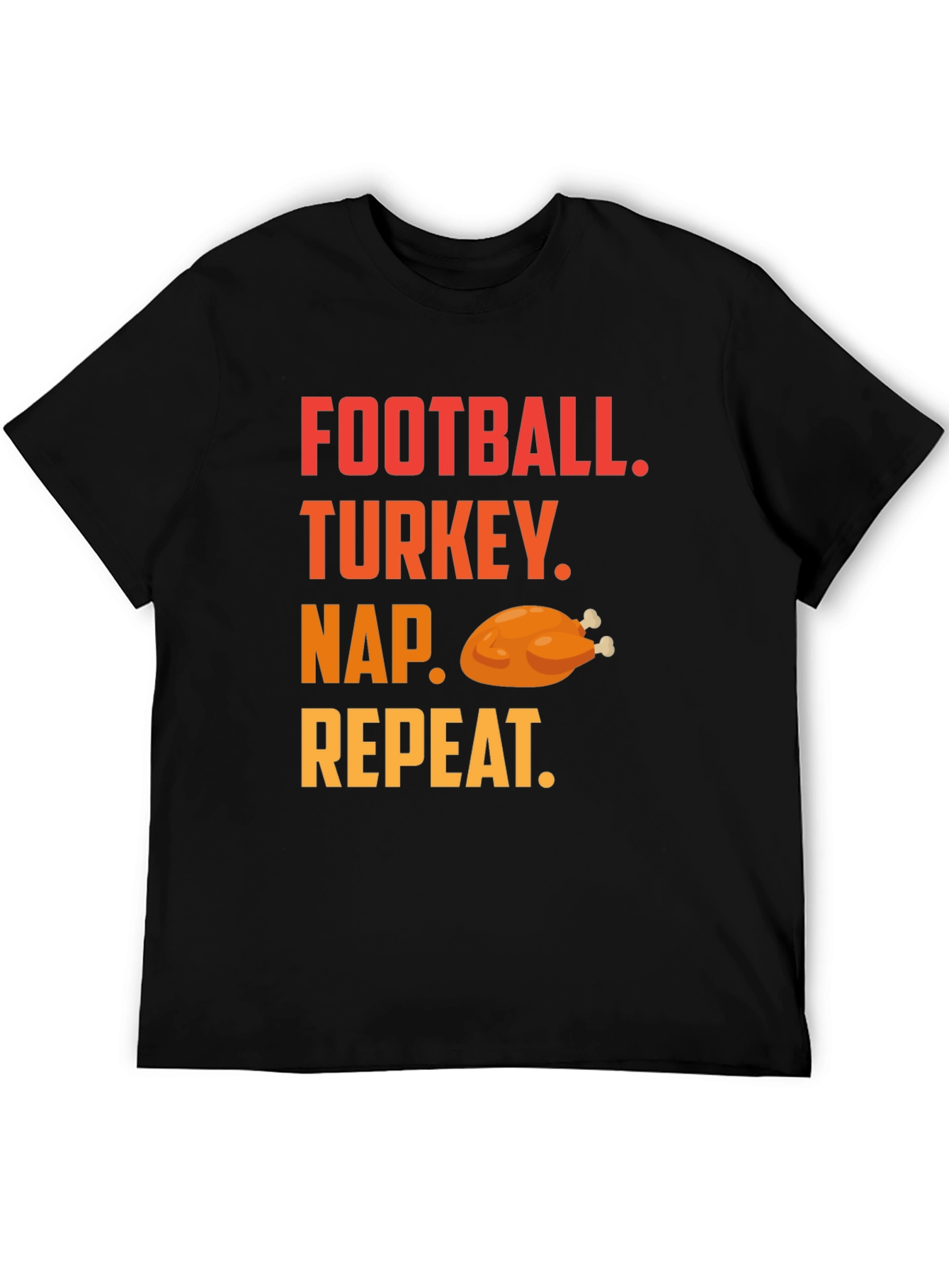 Football Turkey Nap Repeat Thanksgiving T-Shirt