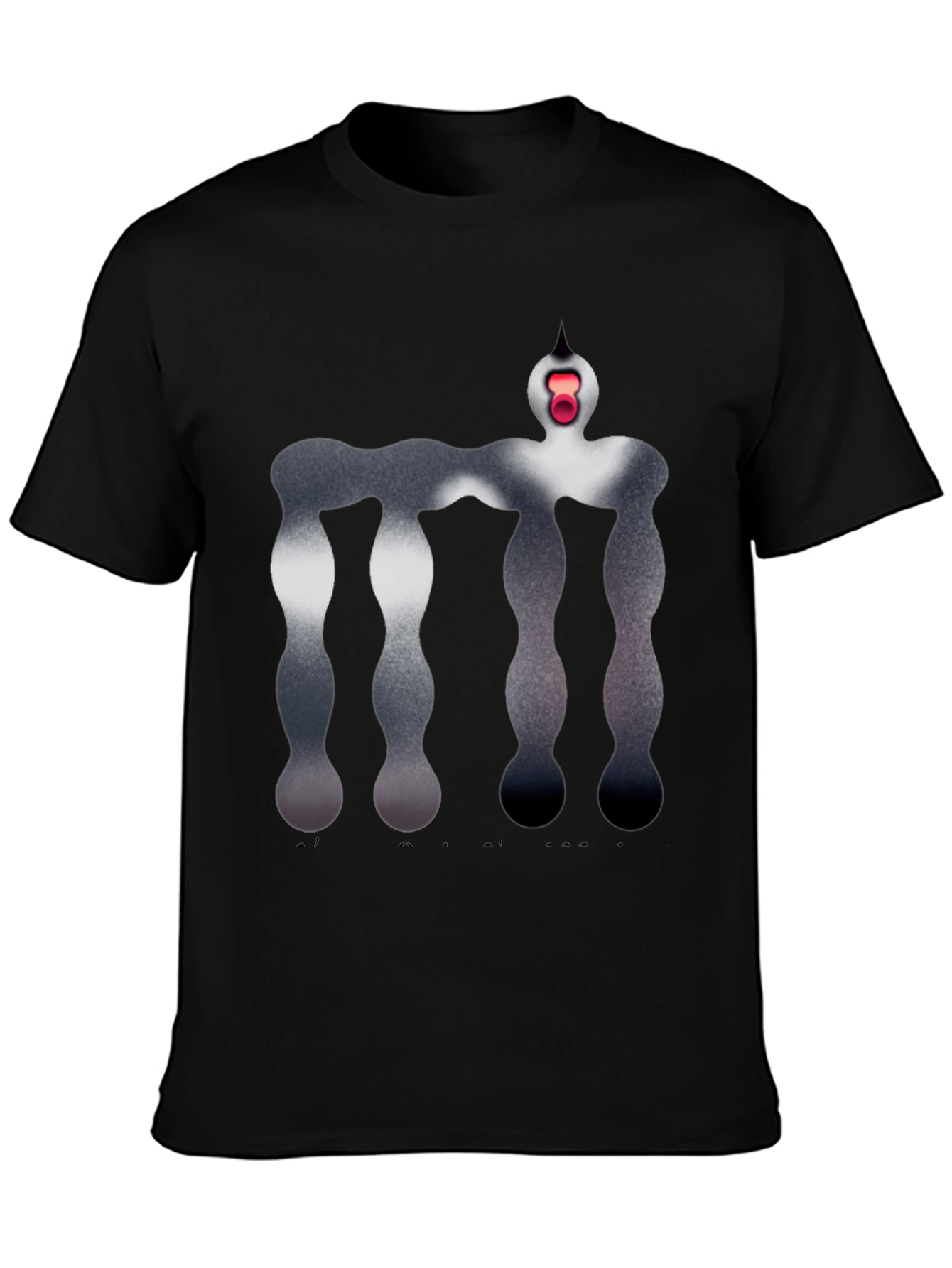 Abstract Figure Graphic Black T-Shirt
