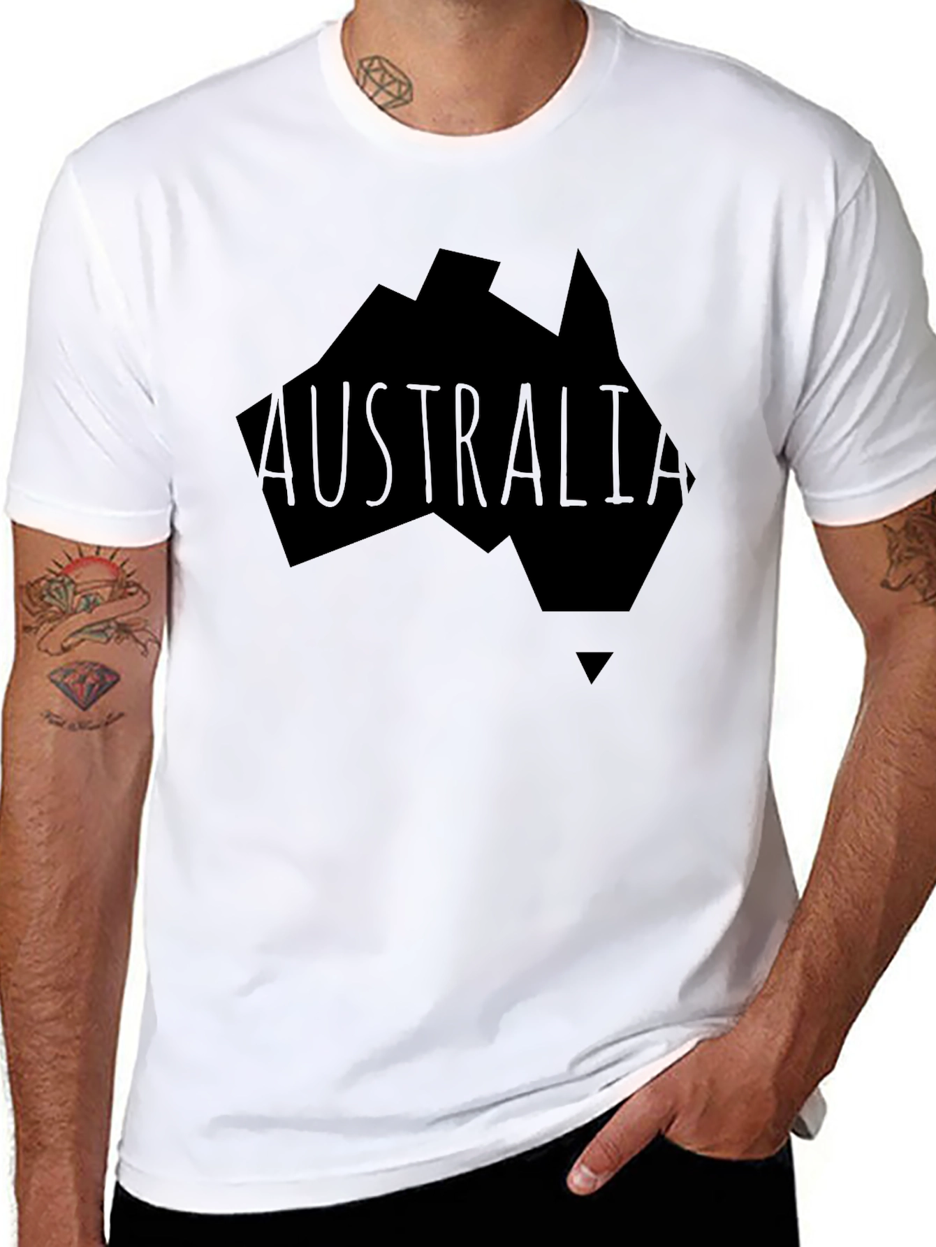 Australia Graphic Print Mens Black T-Shirt