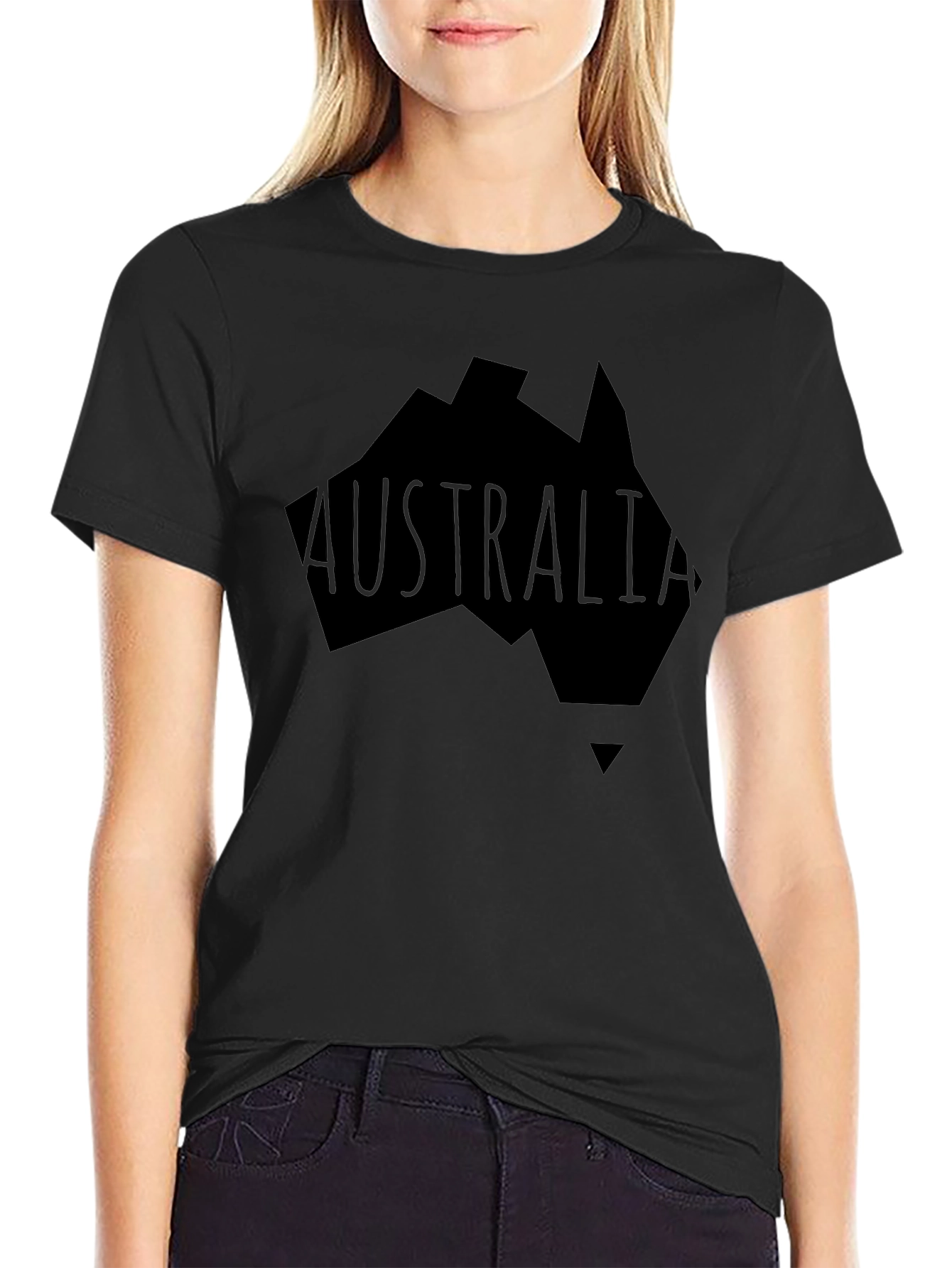 Australia Graphic Print Mens Black T-Shirt