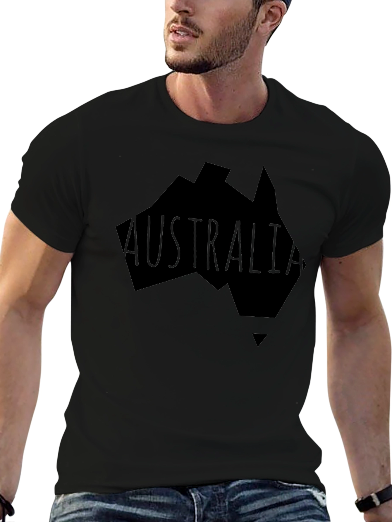 Australia Graphic Print Mens Black T-Shirt