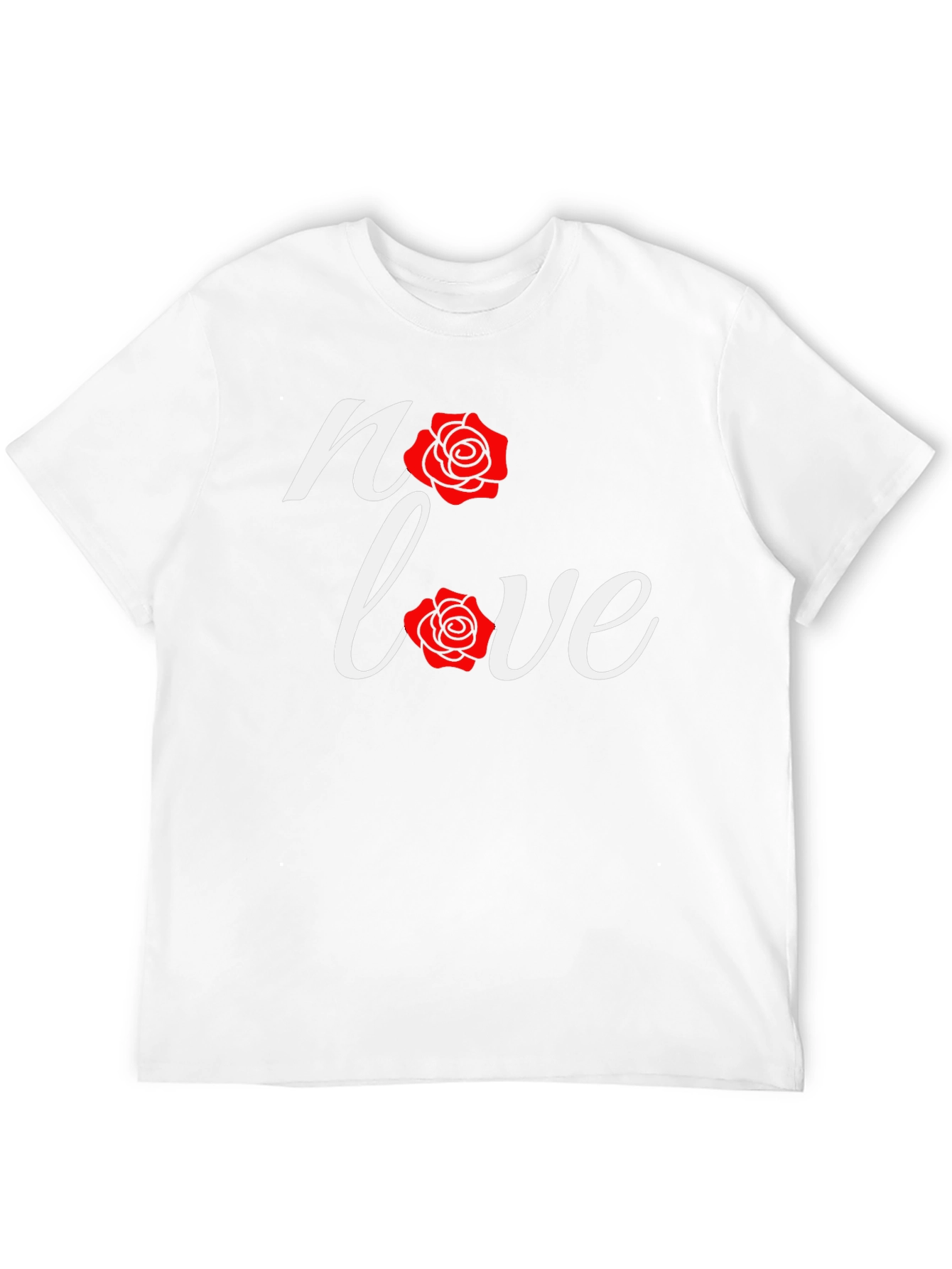 No Love Rose Graphic Black T-Shirt