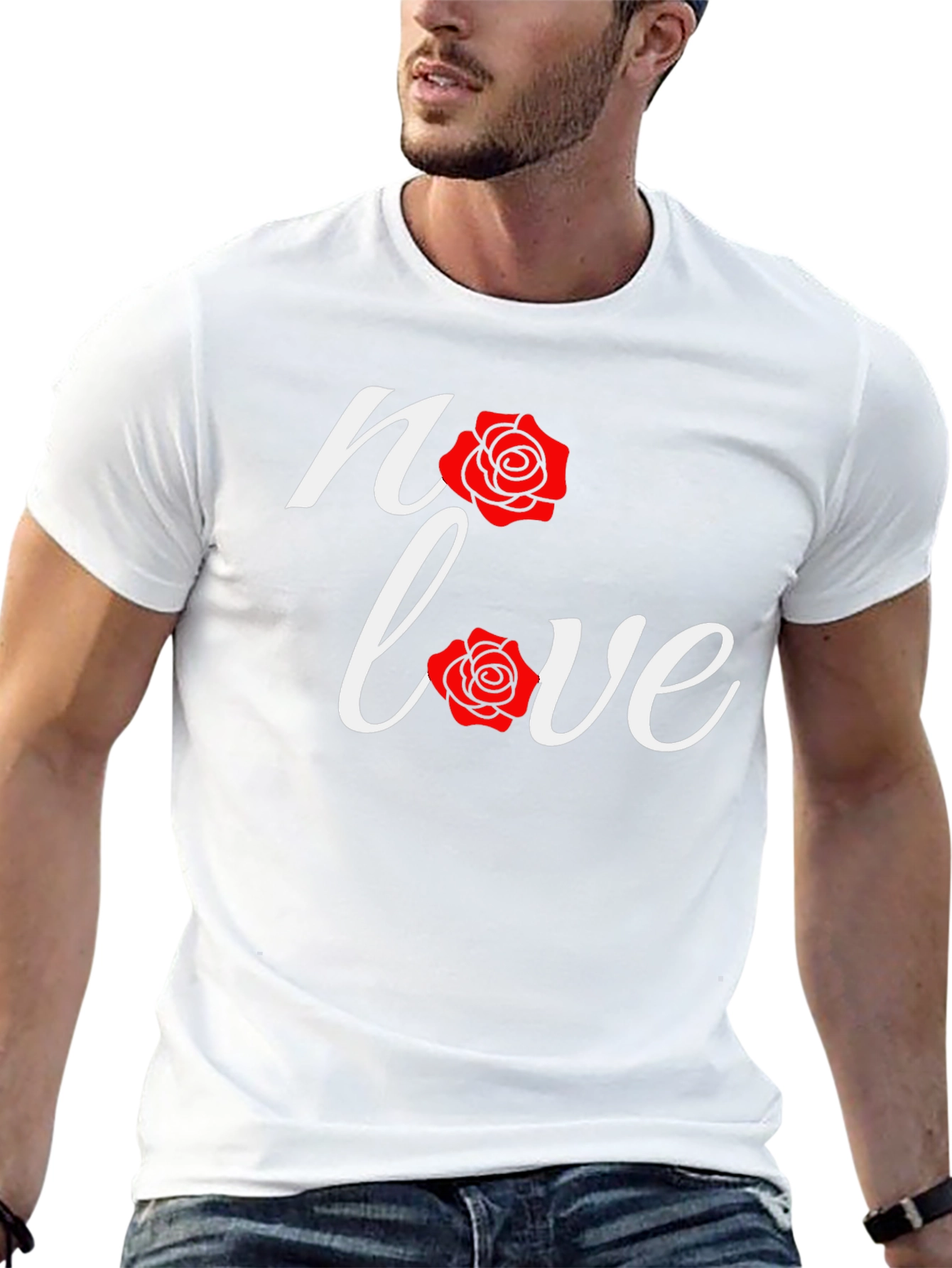 No Love Rose Graphic Black T-Shirt