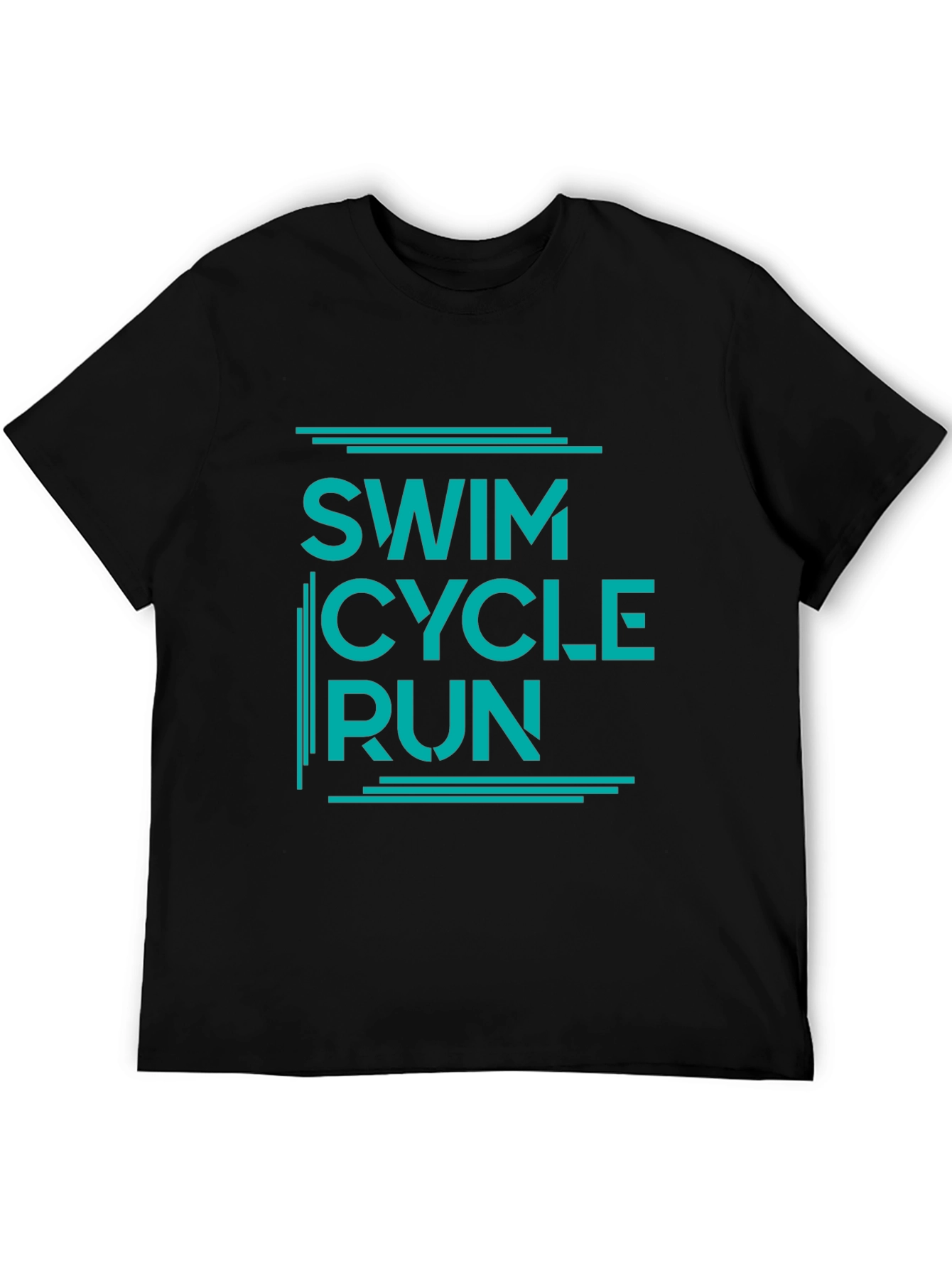 Swim Cycle Run Graphic T-Shirt - Black
