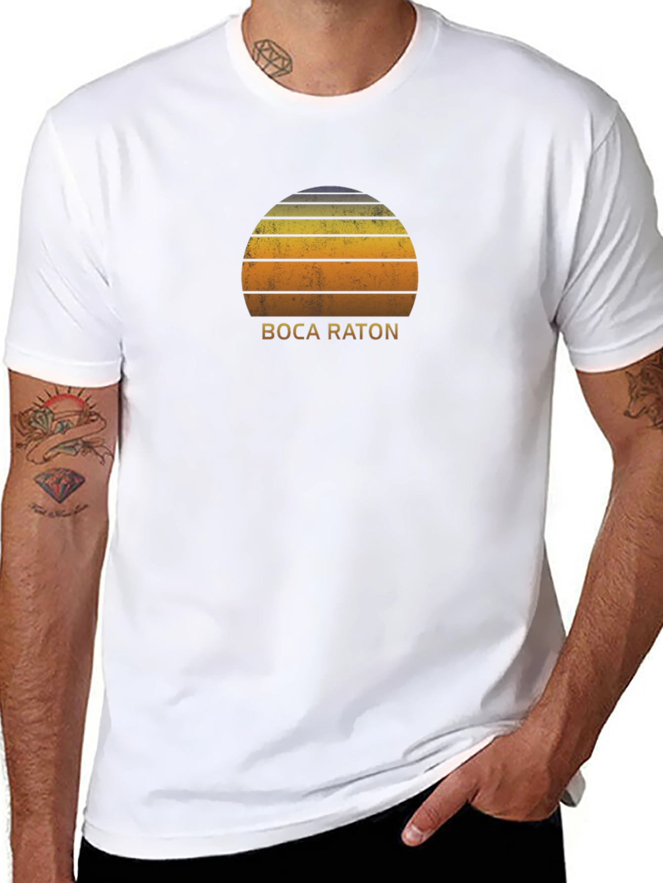 Boca Raton Retro Sunset Graphic Tee
