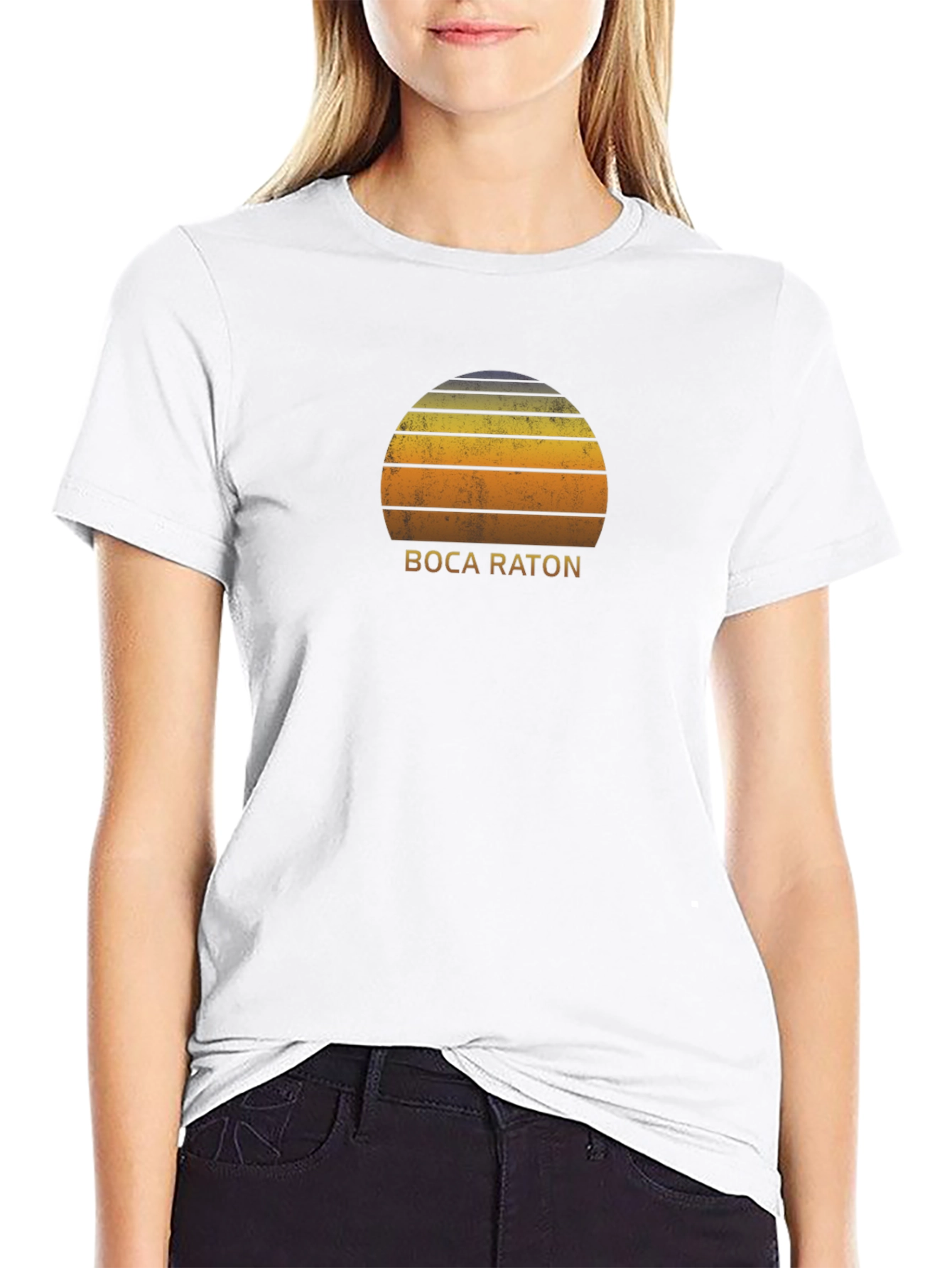 Boca Raton Retro Sunset Graphic Tee