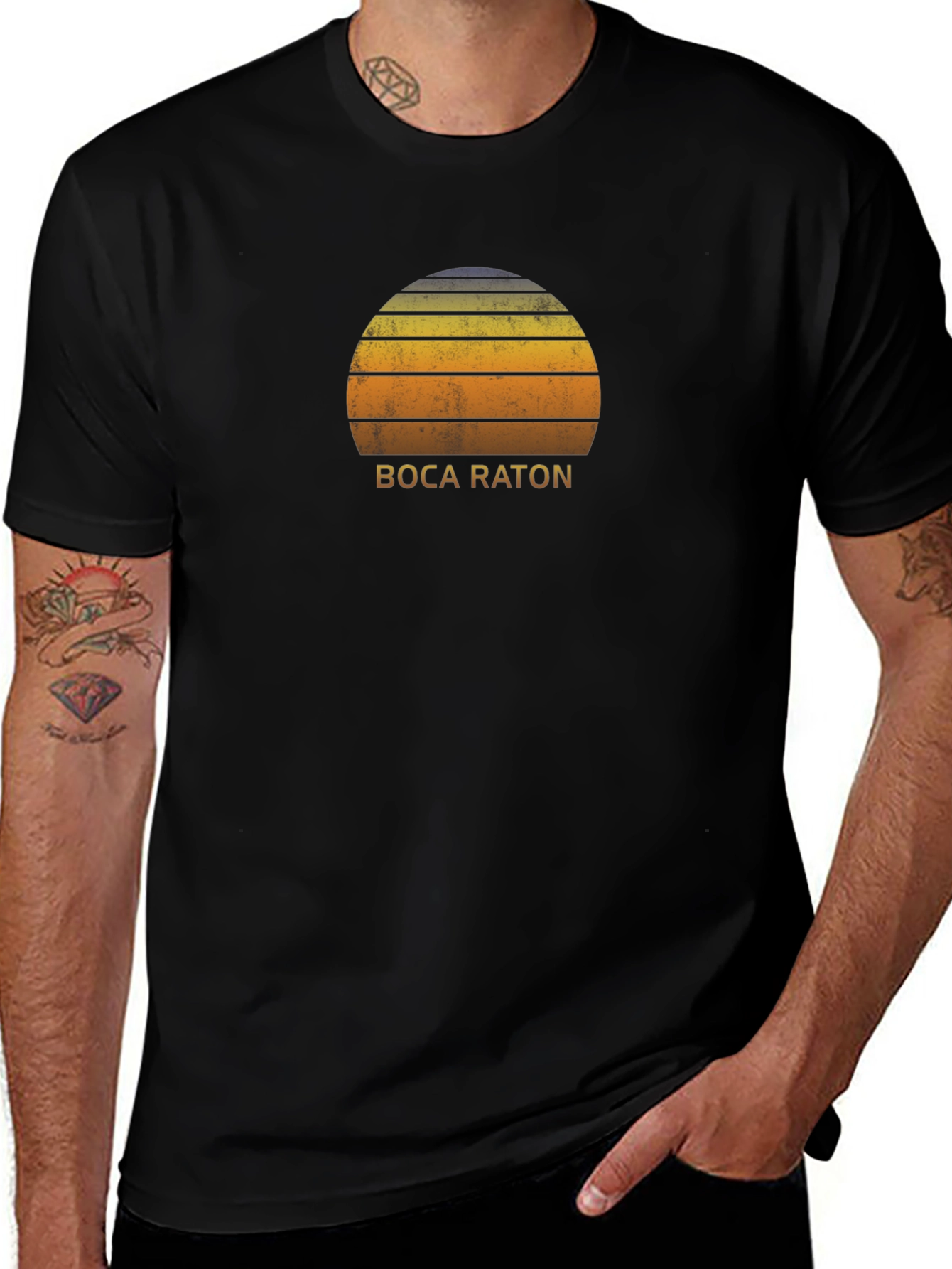 Boca Raton Retro Sunset Graphic Tee