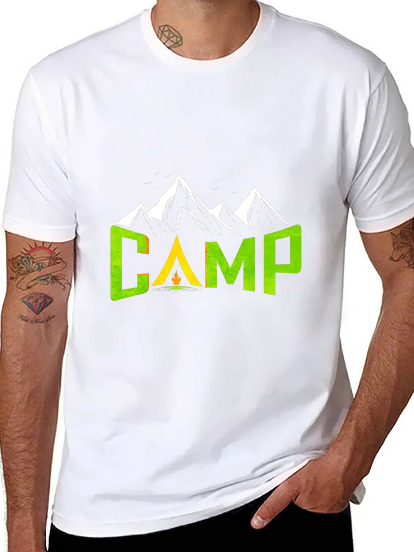 Camping Adventure T-Shirt - Mountain Design