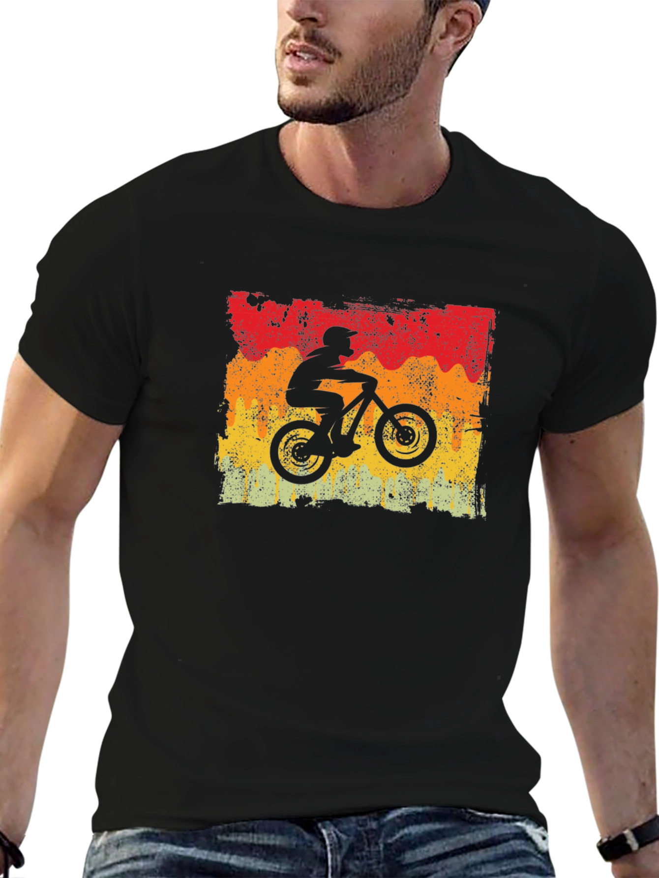 Mountain Biker Retro Graphic T-Shirt