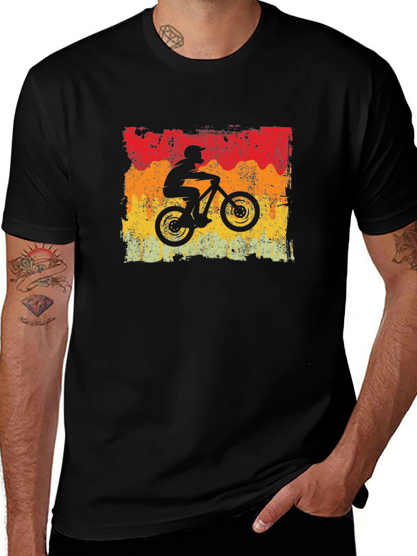 Mountain Biker Retro Graphic T-Shirt