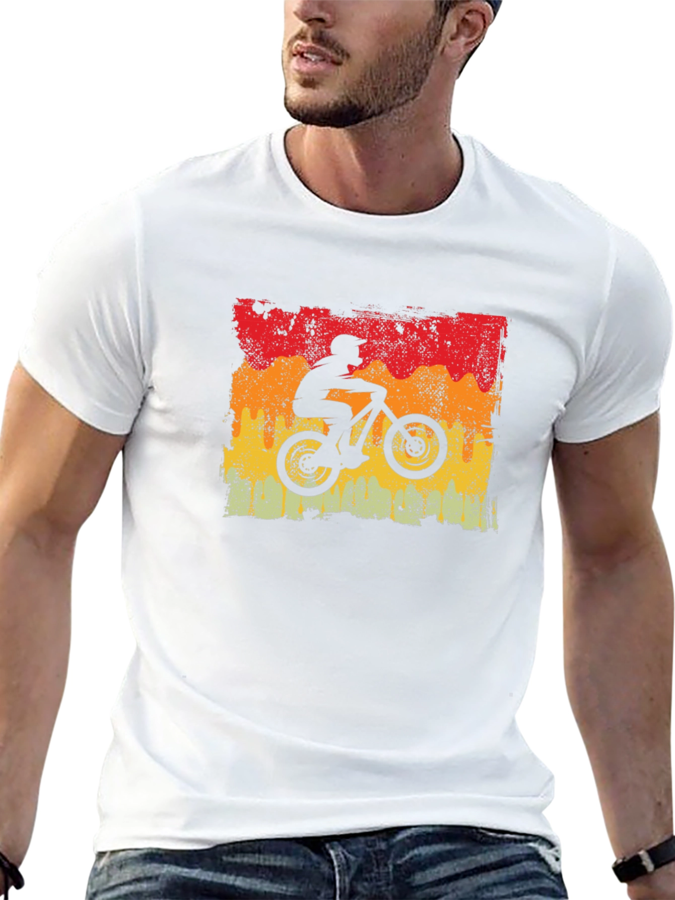 Mountain Biker Retro Graphic T-Shirt