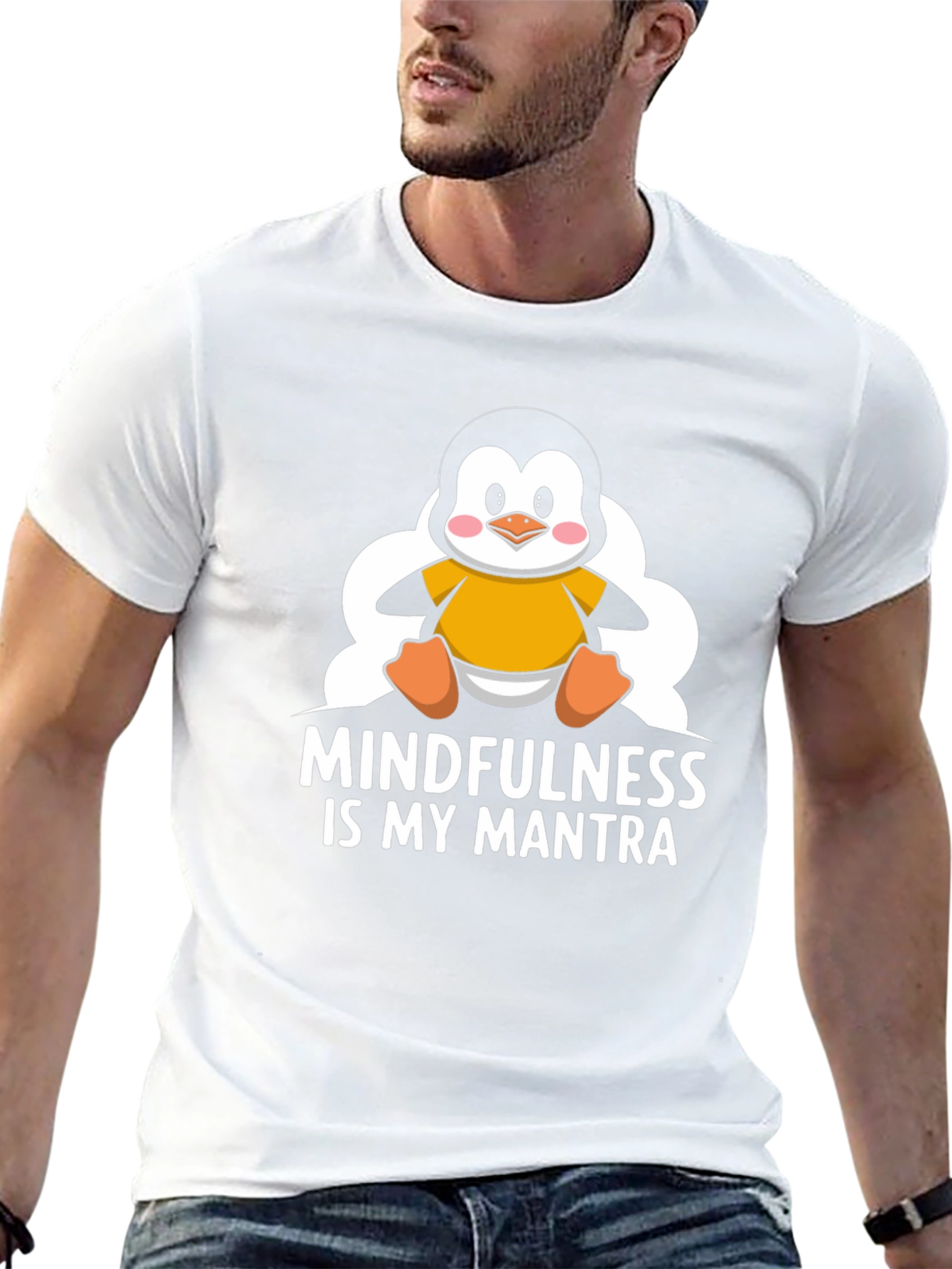 Mindfulness Penguin T-Shirt - Relax & Meditate