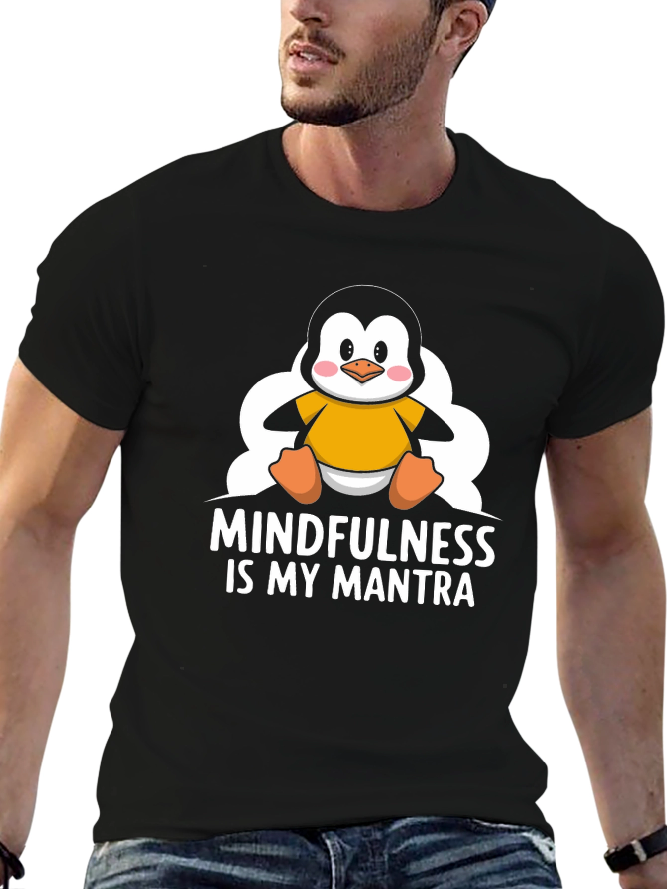 Mindfulness Penguin T-Shirt - Relax & Meditate