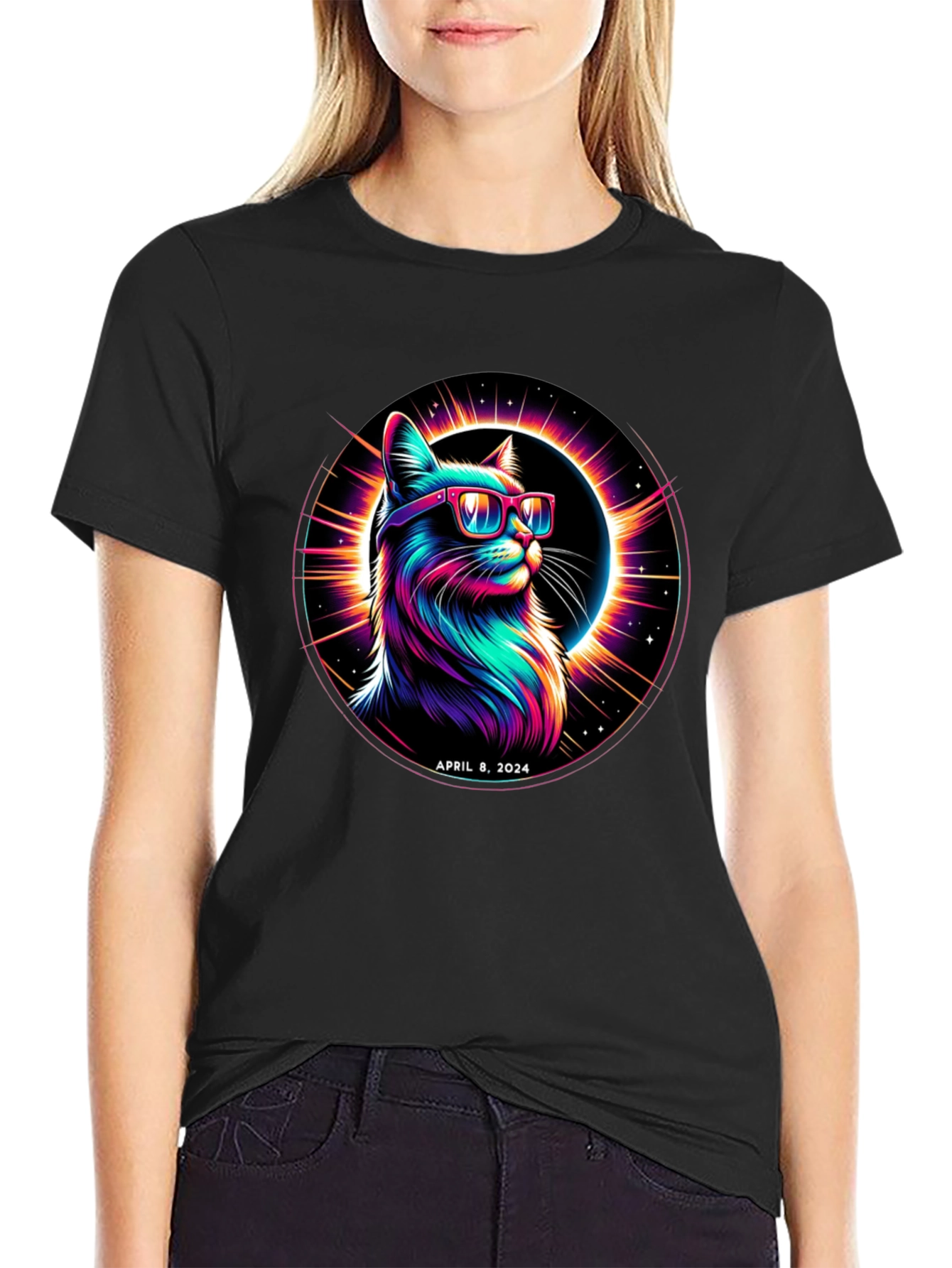 April 8 2024 Eclipse Cat T-Shirt