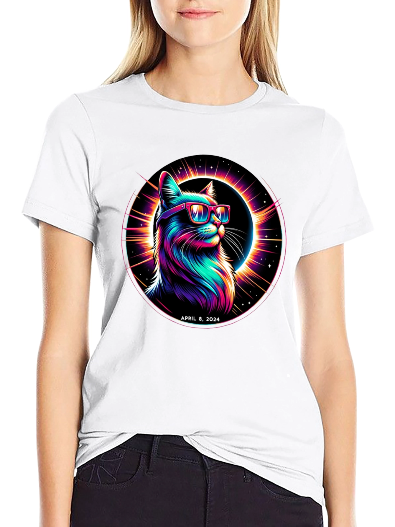 April 8 2024 Eclipse Cat T-Shirt