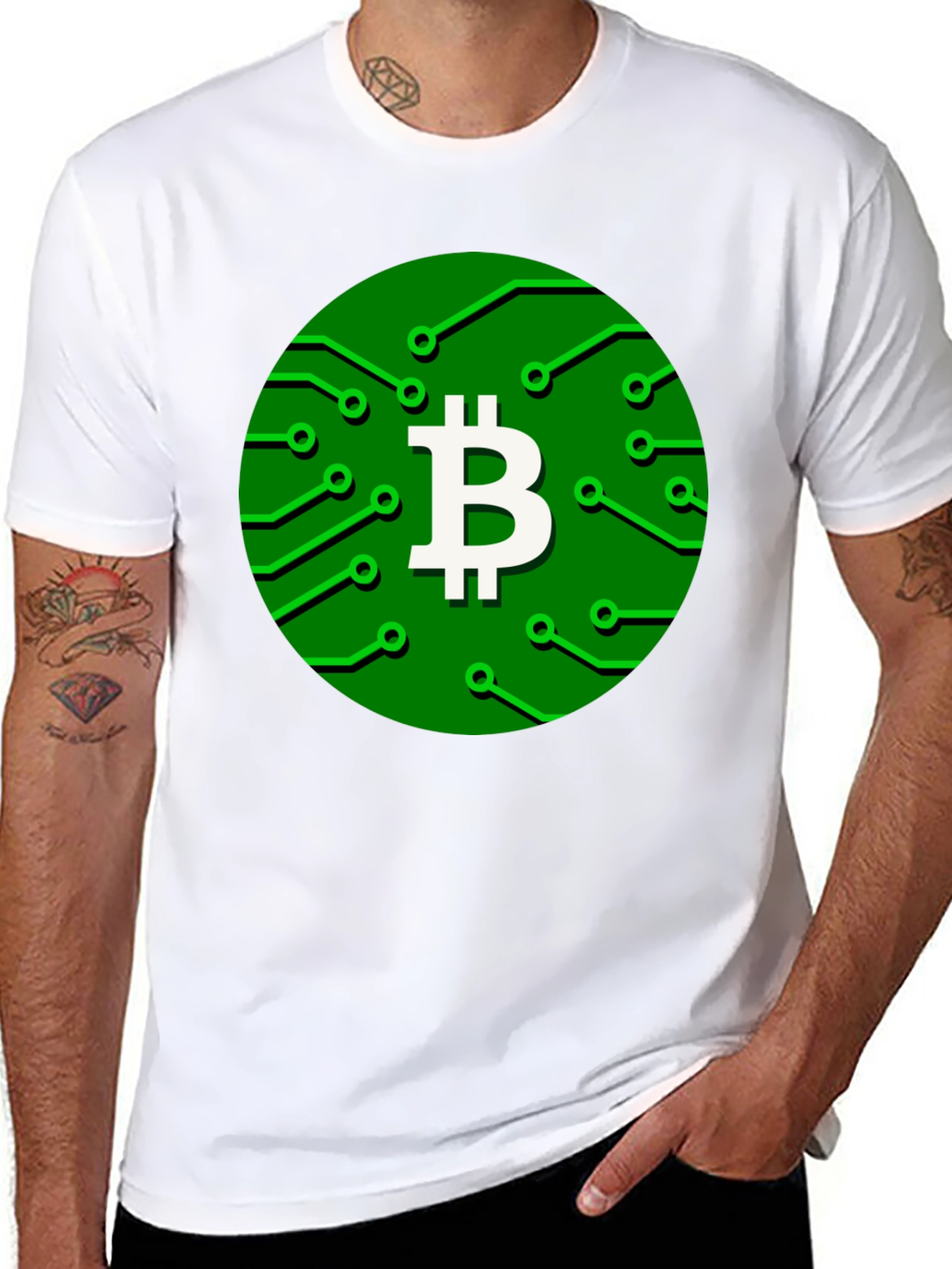 Bitcoin Circuit Board Graphic T-Shirt - Crypto Tee
