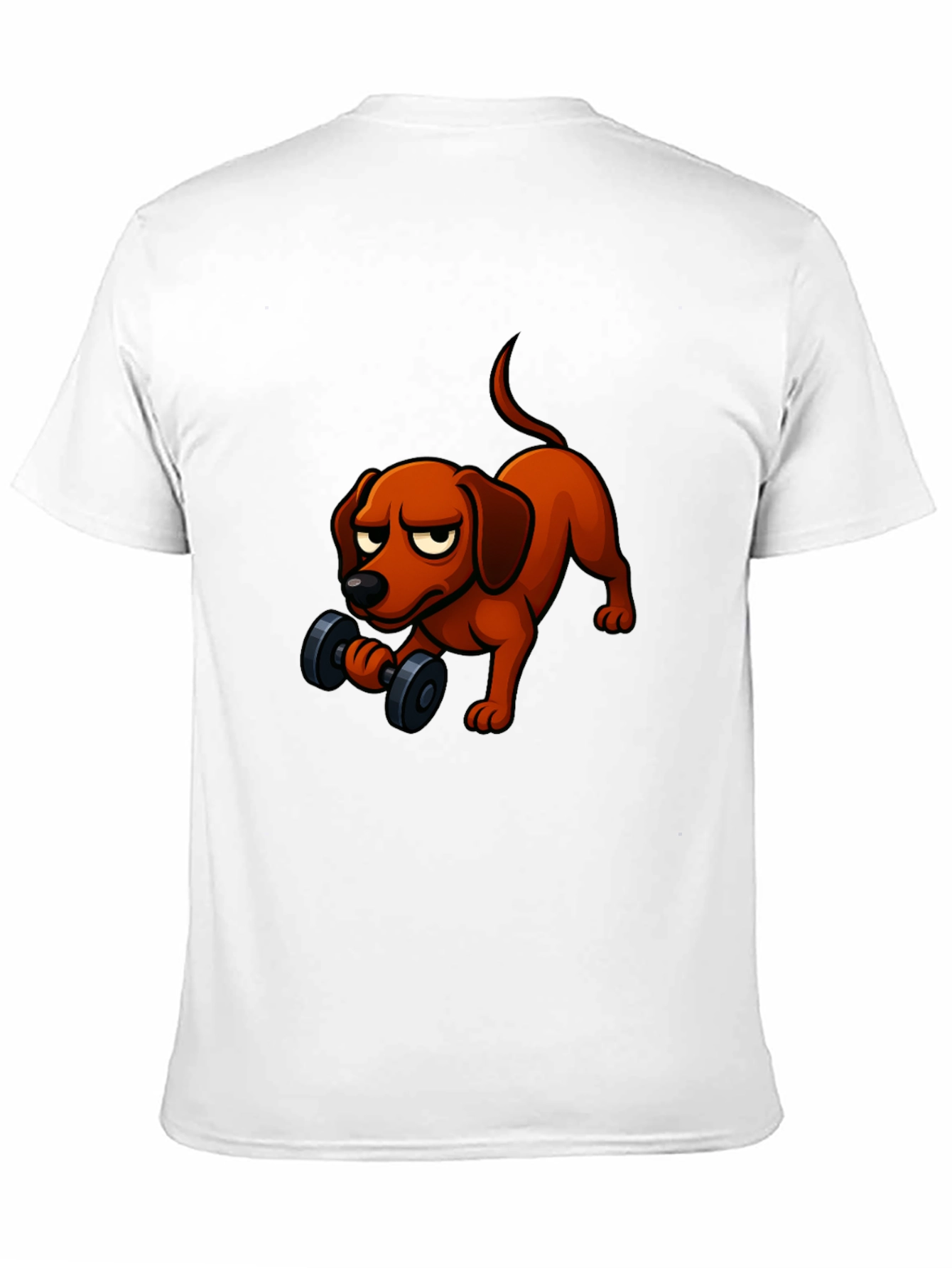 Funny Dog Lifting Weights T-Shirt