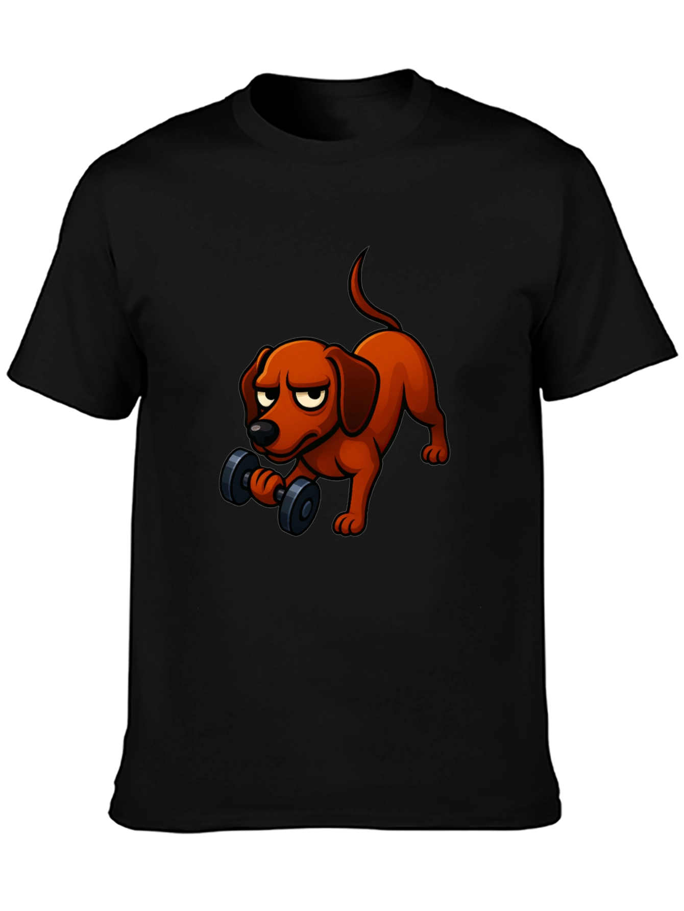 Funny Dog Lifting Weights T-Shirt