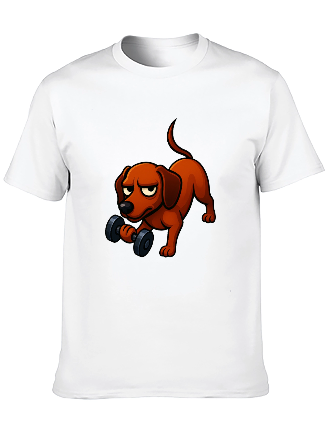 Funny Dog Lifting Weights T-Shirt