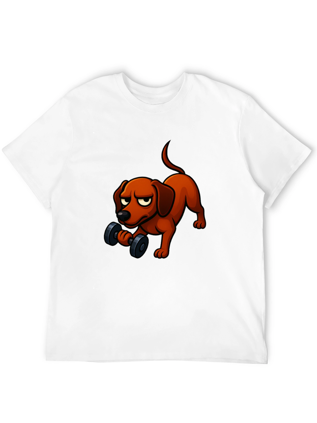 Funny Dog Lifting Weights T-Shirt