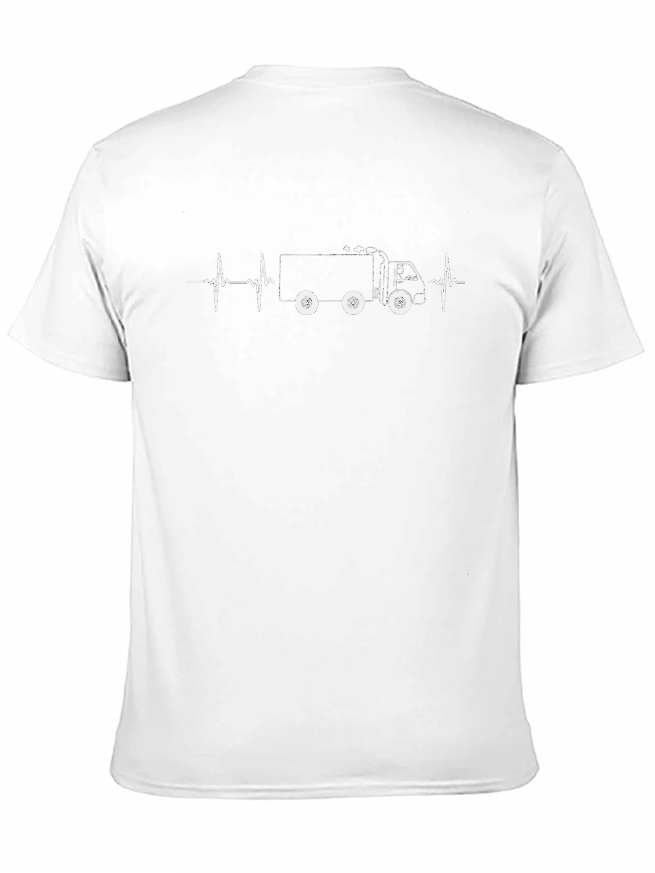 Garbage Truck Heartbeat T-Shirt - Black
