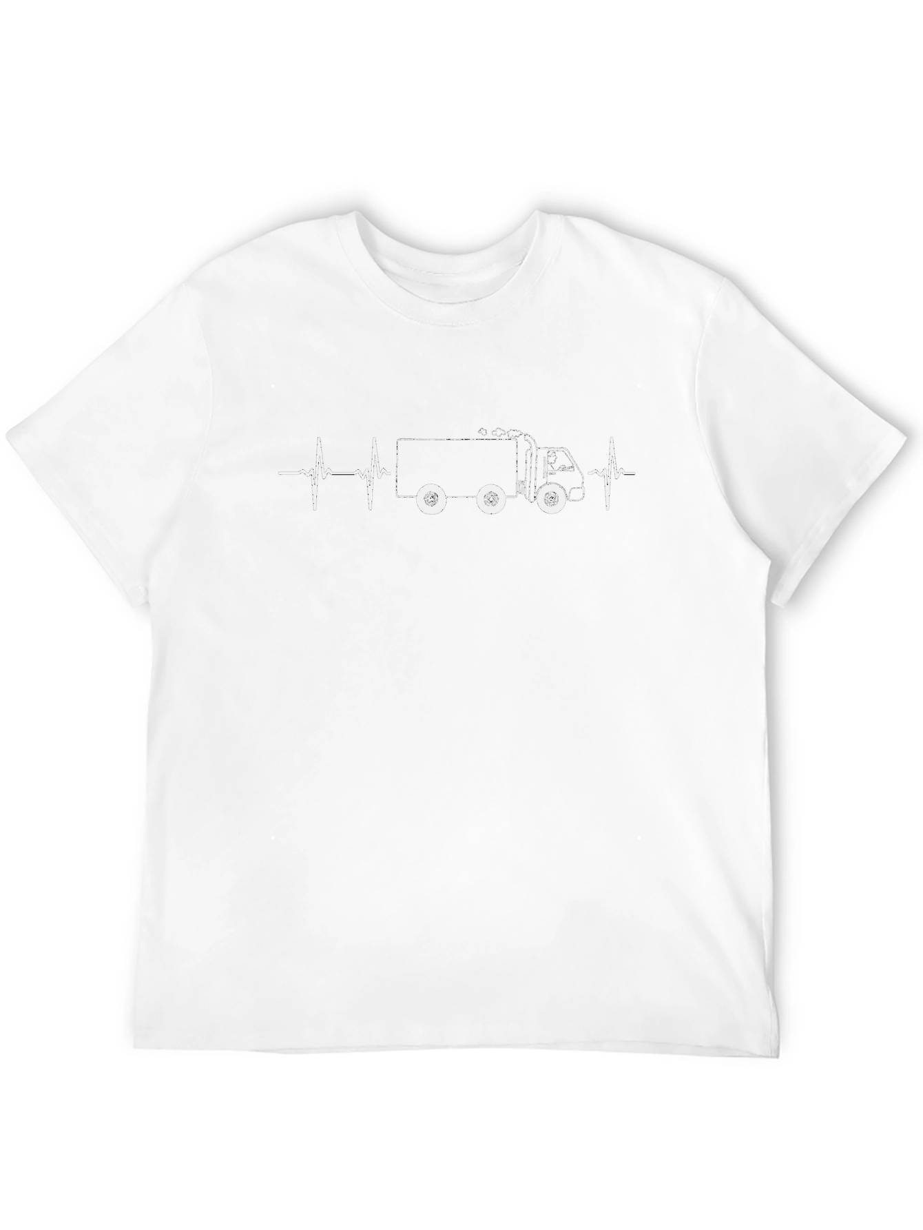 Garbage Truck Heartbeat T-Shirt - Black