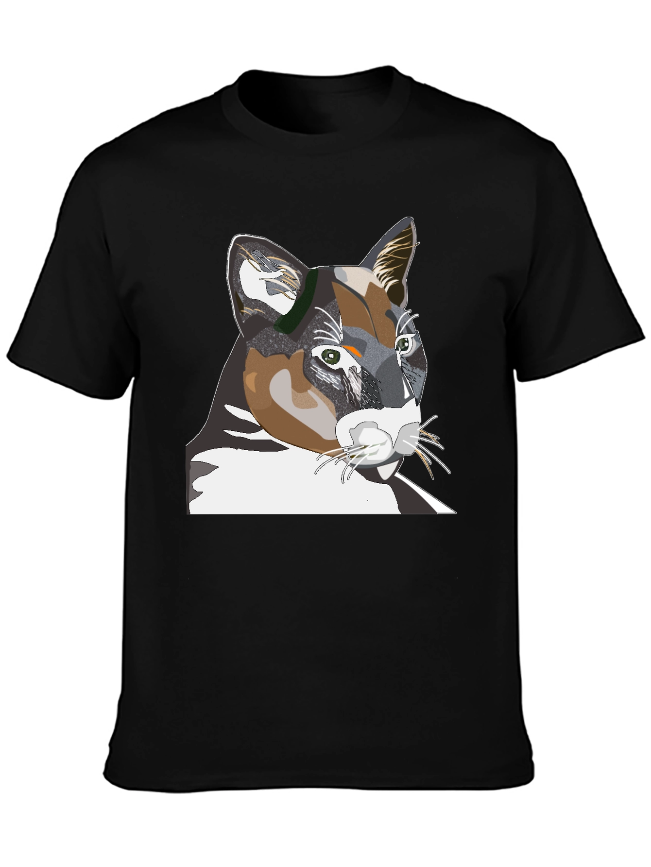Cool Cat Graphic Tee - Black Cotton T-Shirt