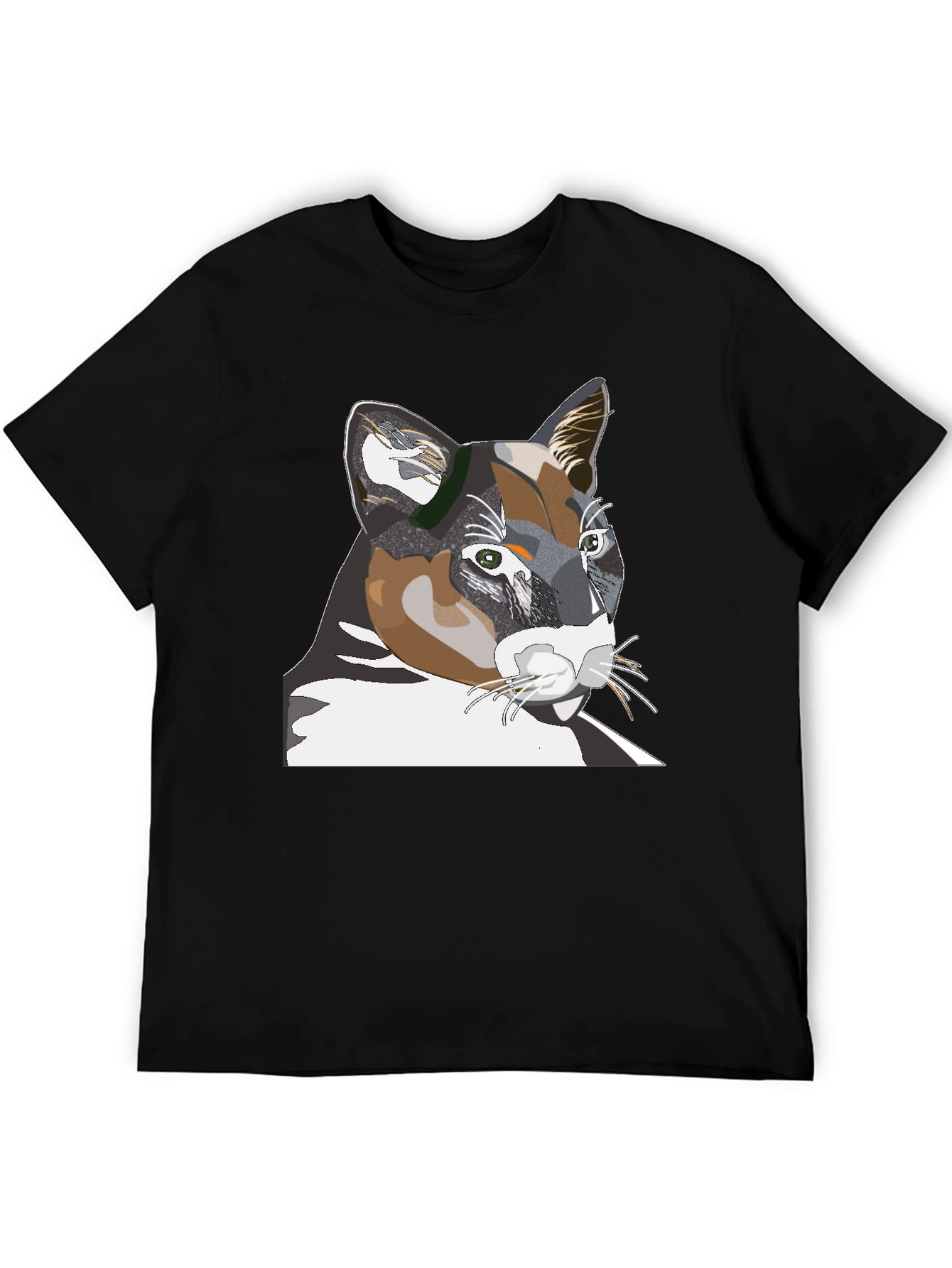 Cool Cat Graphic Tee - Black Cotton T-Shirt