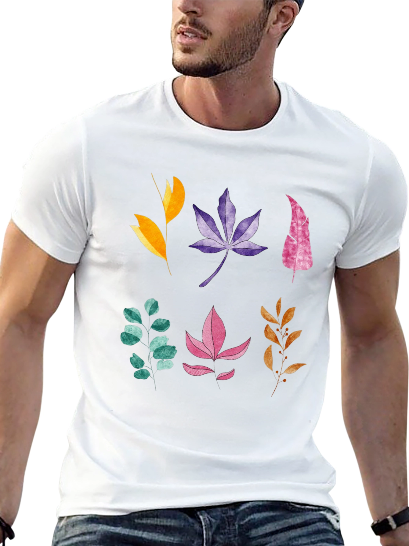 Botanical Leaves Graphic Print Tee