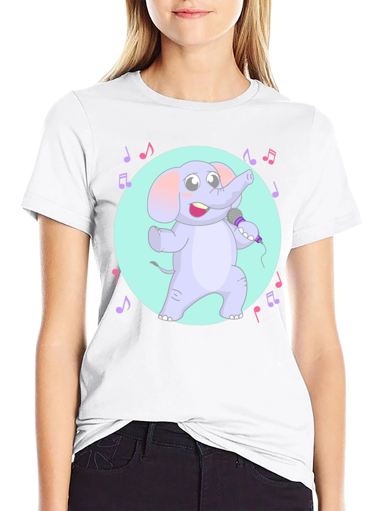 Singing Elephant Graphic Tee - Unique Design