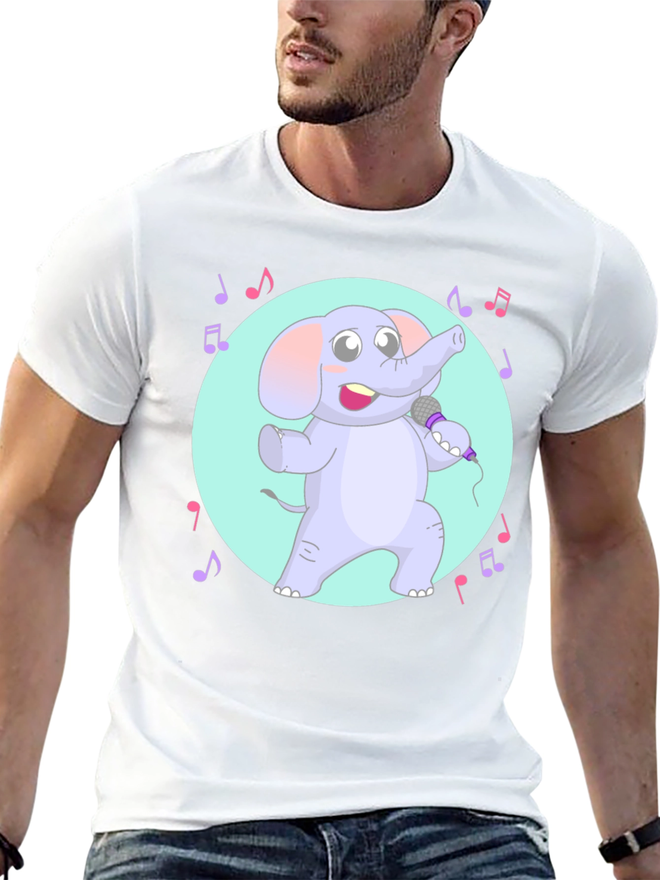 Singing Elephant Graphic Tee - Unique Design