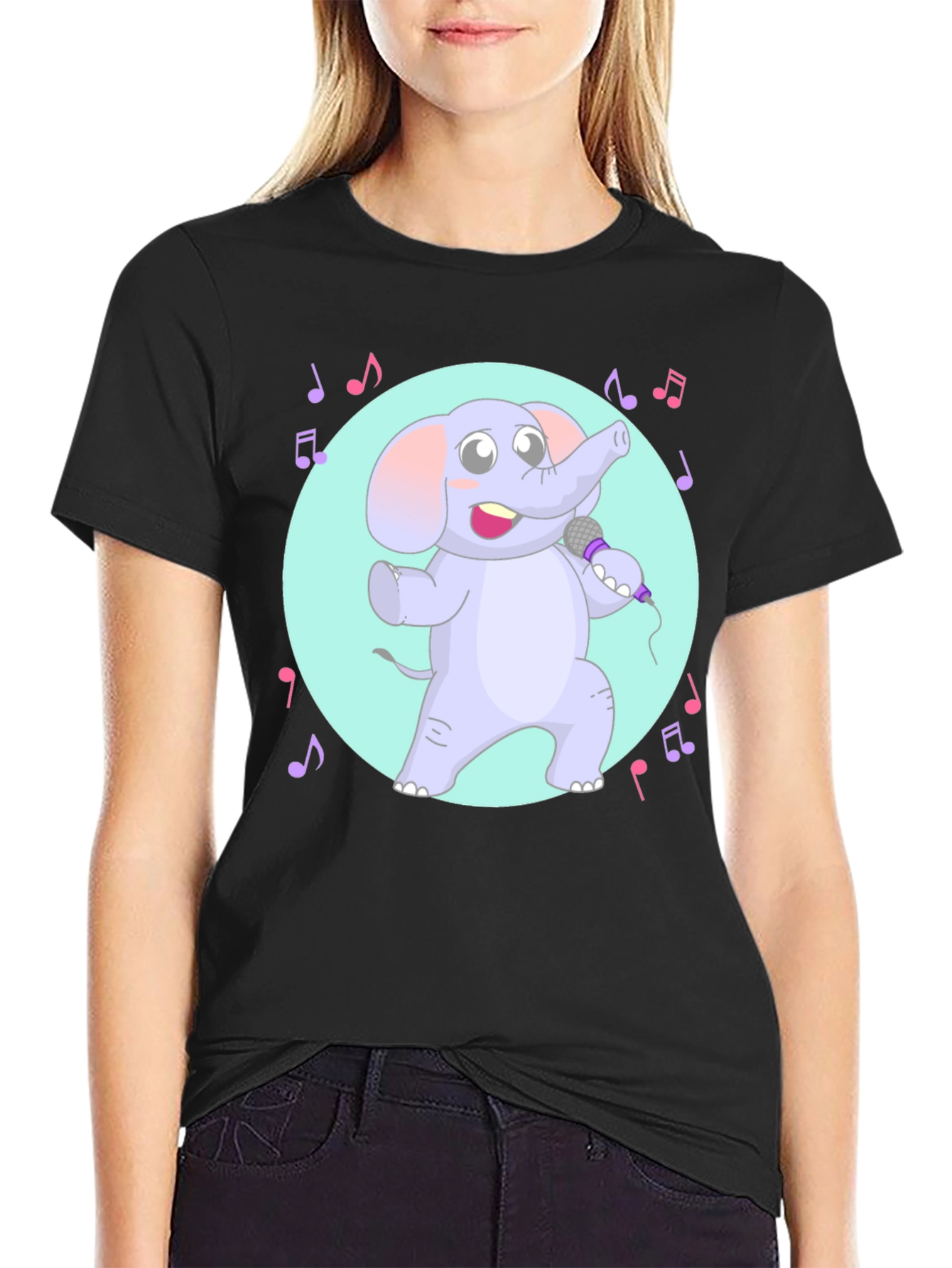 Singing Elephant Graphic Tee - Unique Design
