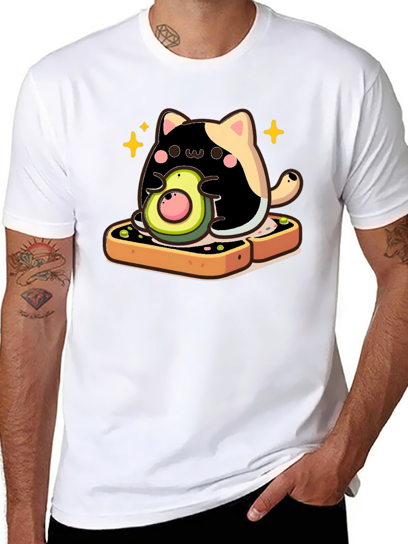 Cat Avocado Toast Graphic Tee
