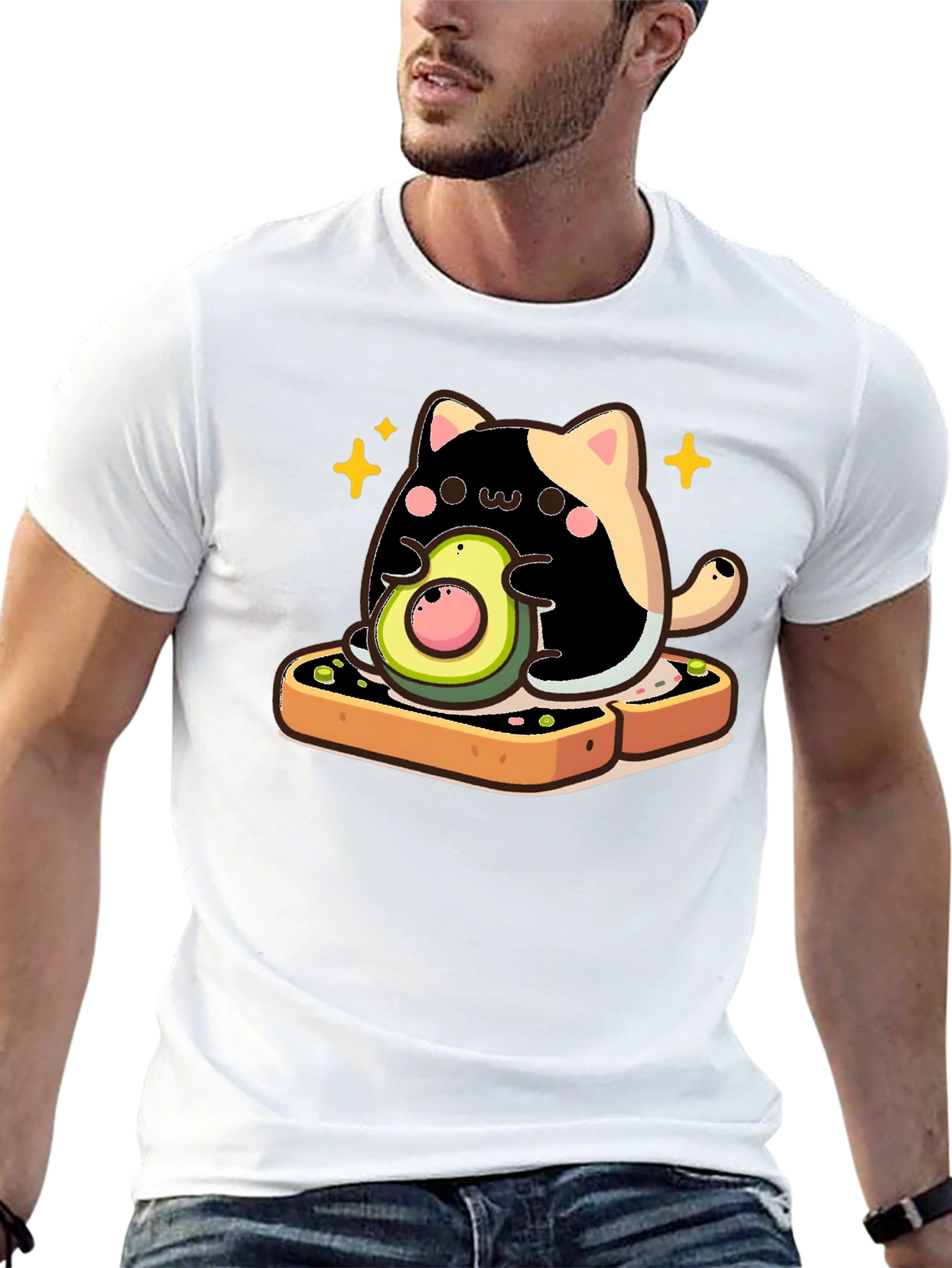 Cat Avocado Toast Graphic Tee