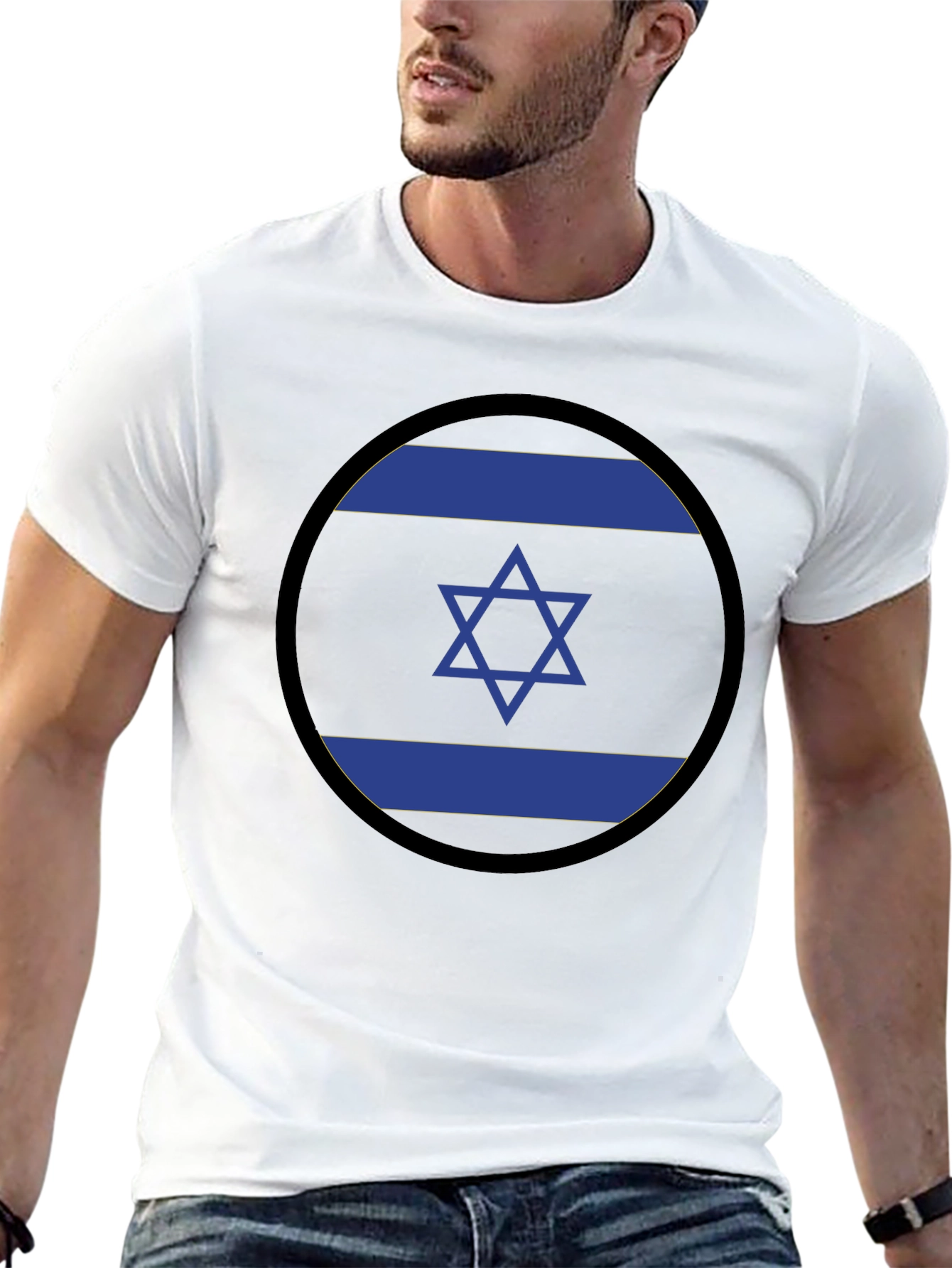 Israel Flag T-Shirt - Black Cotton Tee