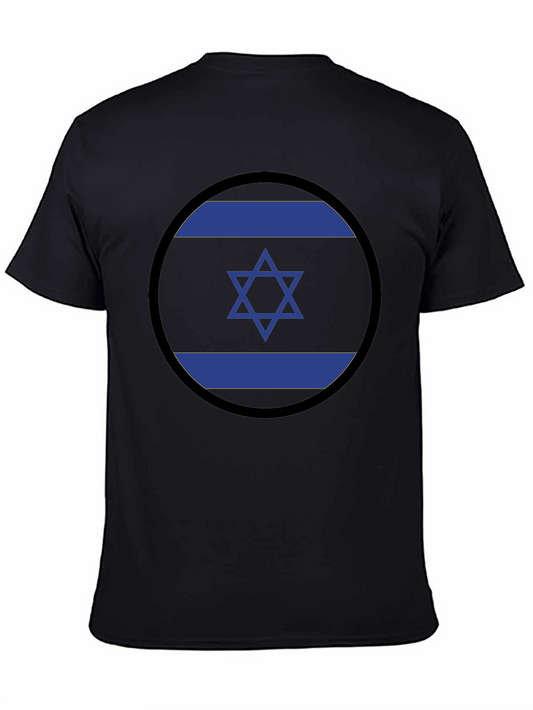 Israel Flag T-Shirt - Black Cotton Tee