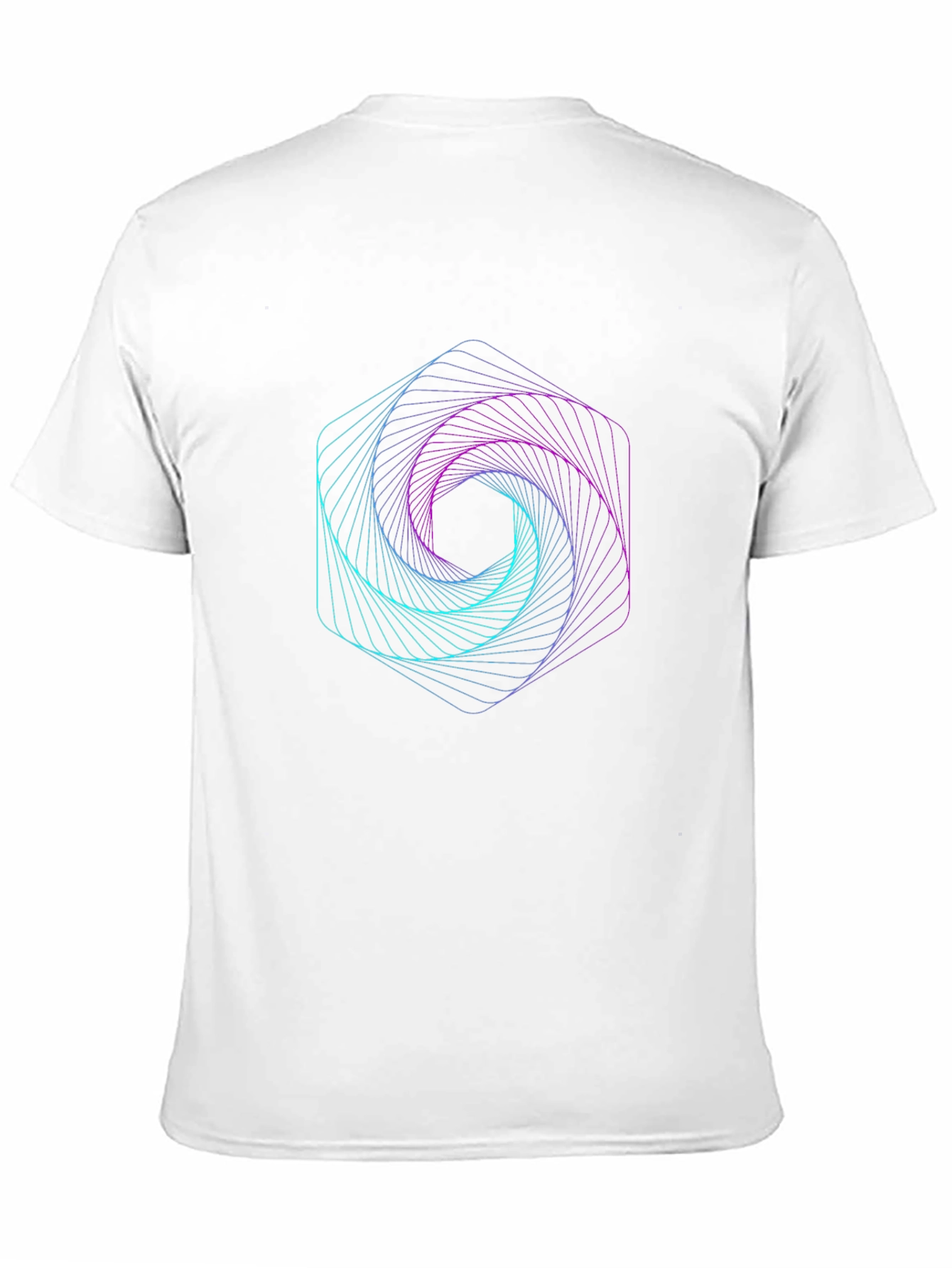 Geometric Hexagon Vortex Graphic Black Tee