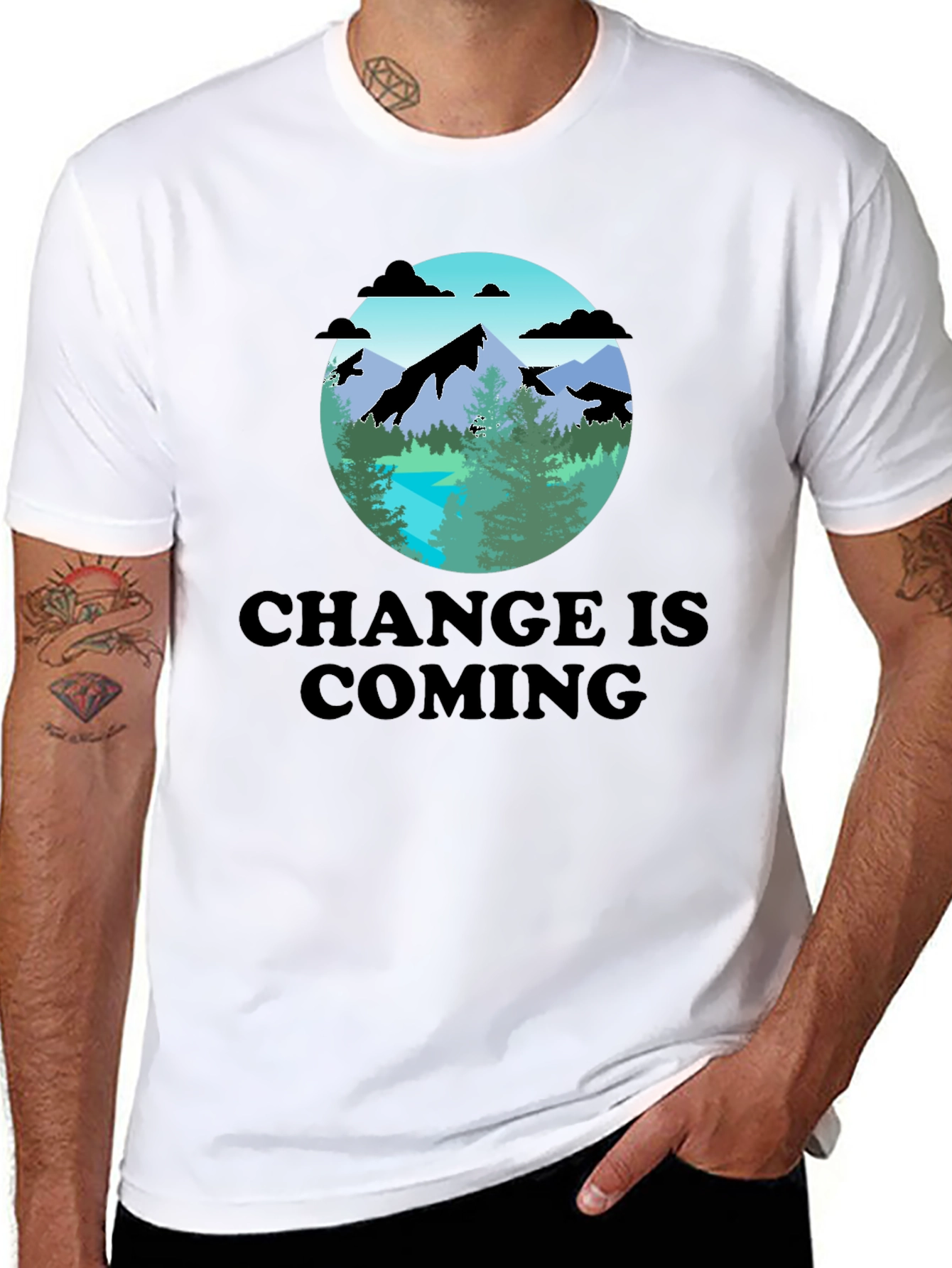 Change Is Coming T-Shirt - Mountain Scene Graphic Tee