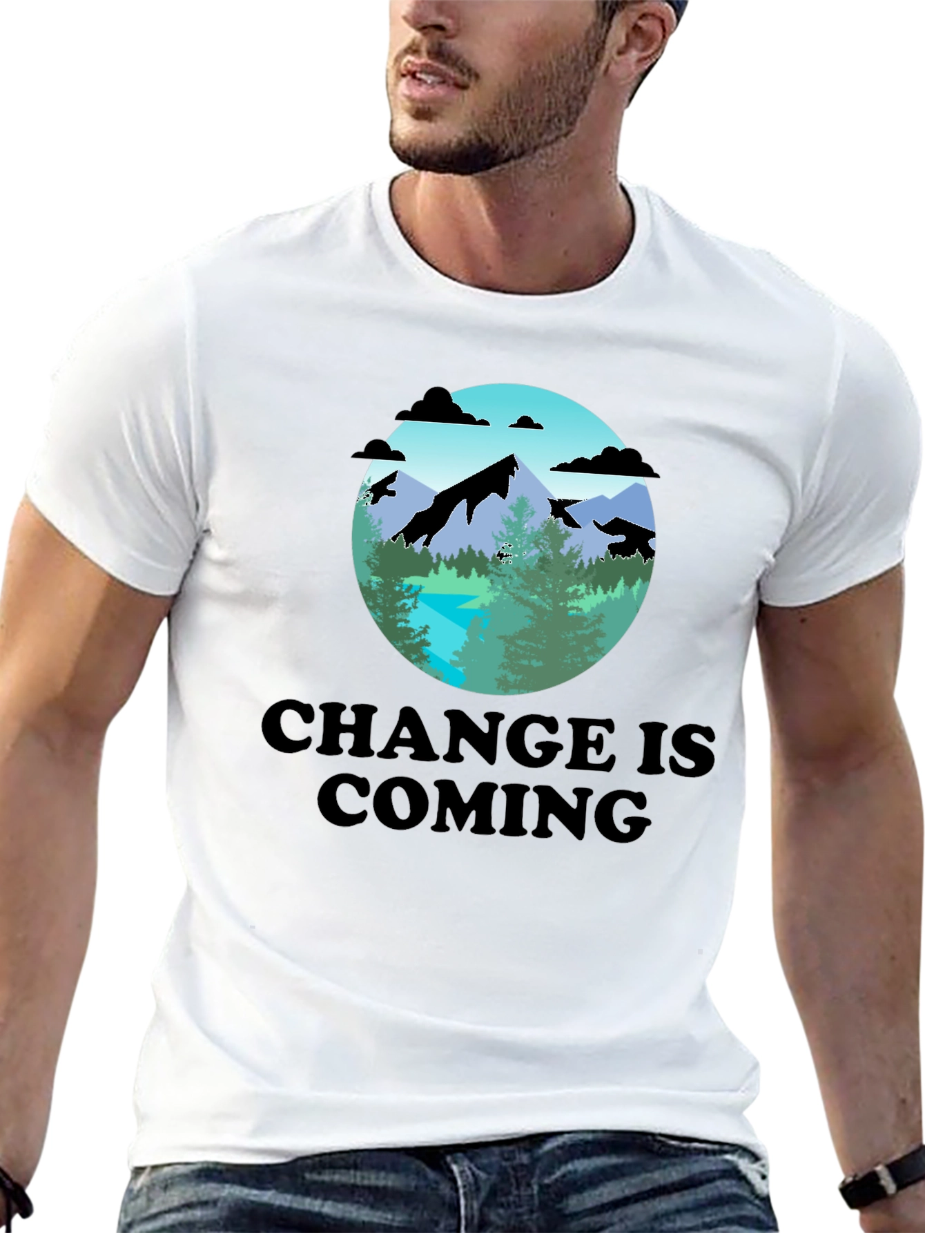 Change Is Coming T-Shirt - Mountain Scene Graphic Tee