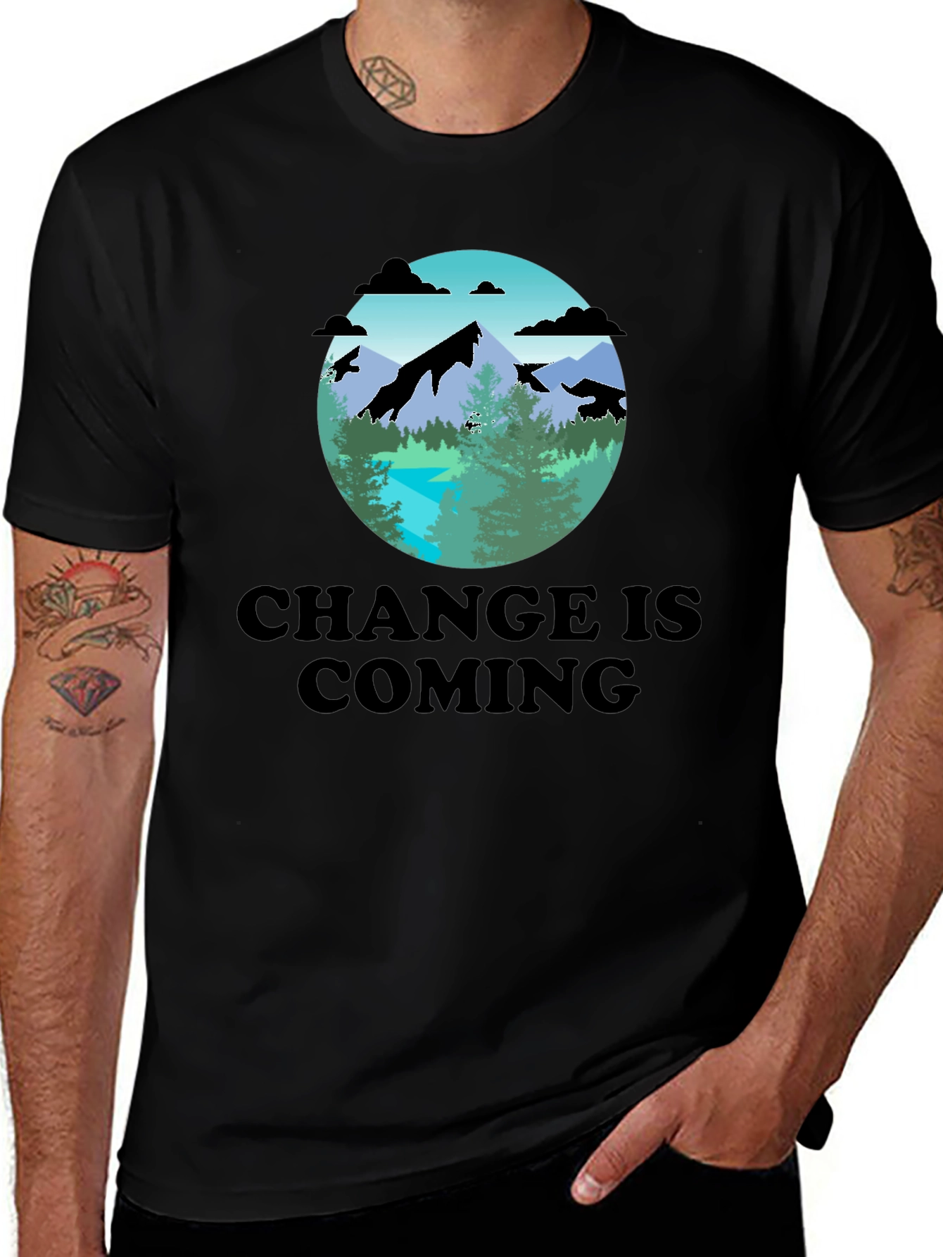 Change Is Coming T-Shirt - Mountain Scene Graphic Tee