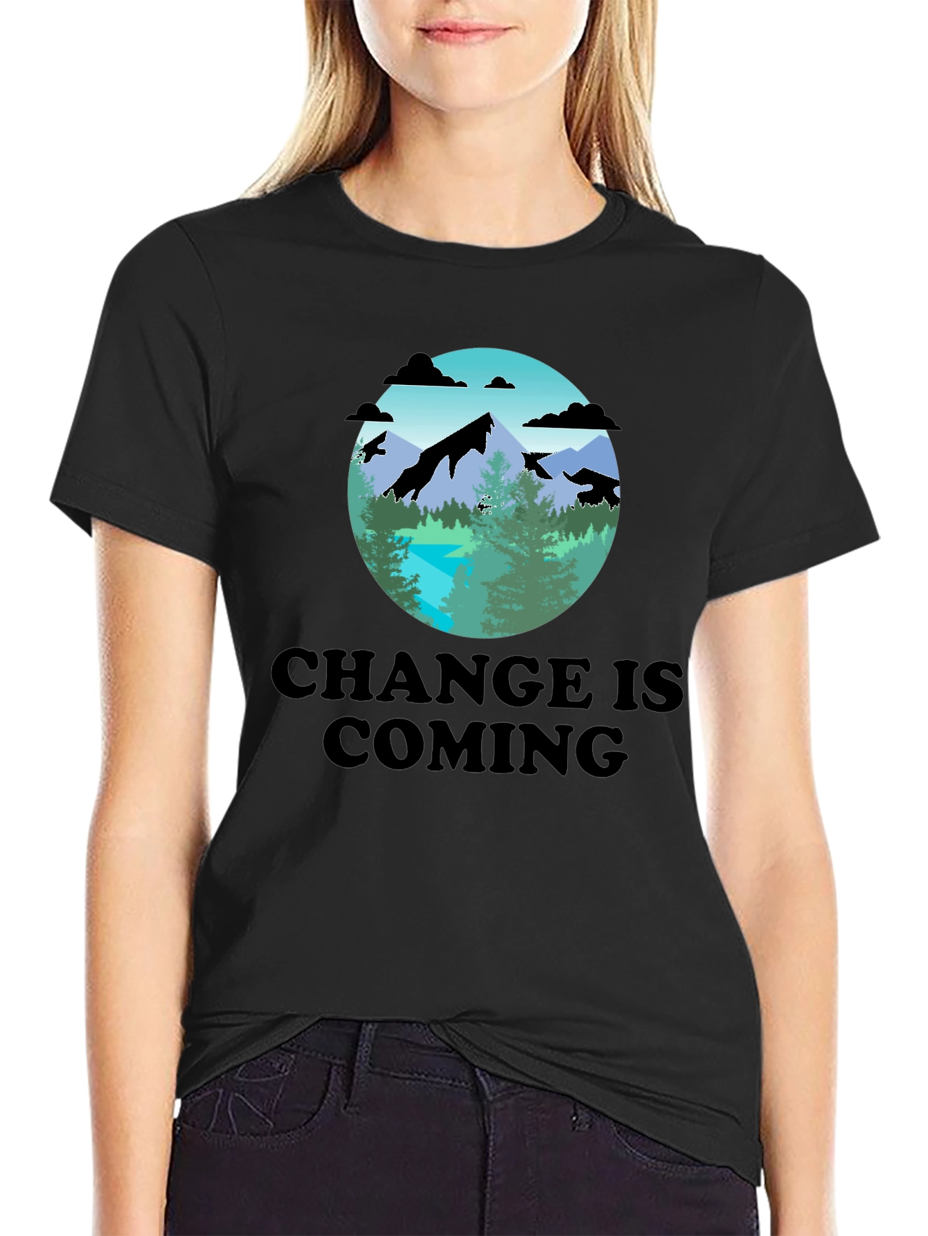 Change Is Coming T-Shirt - Mountain Scene Graphic Tee