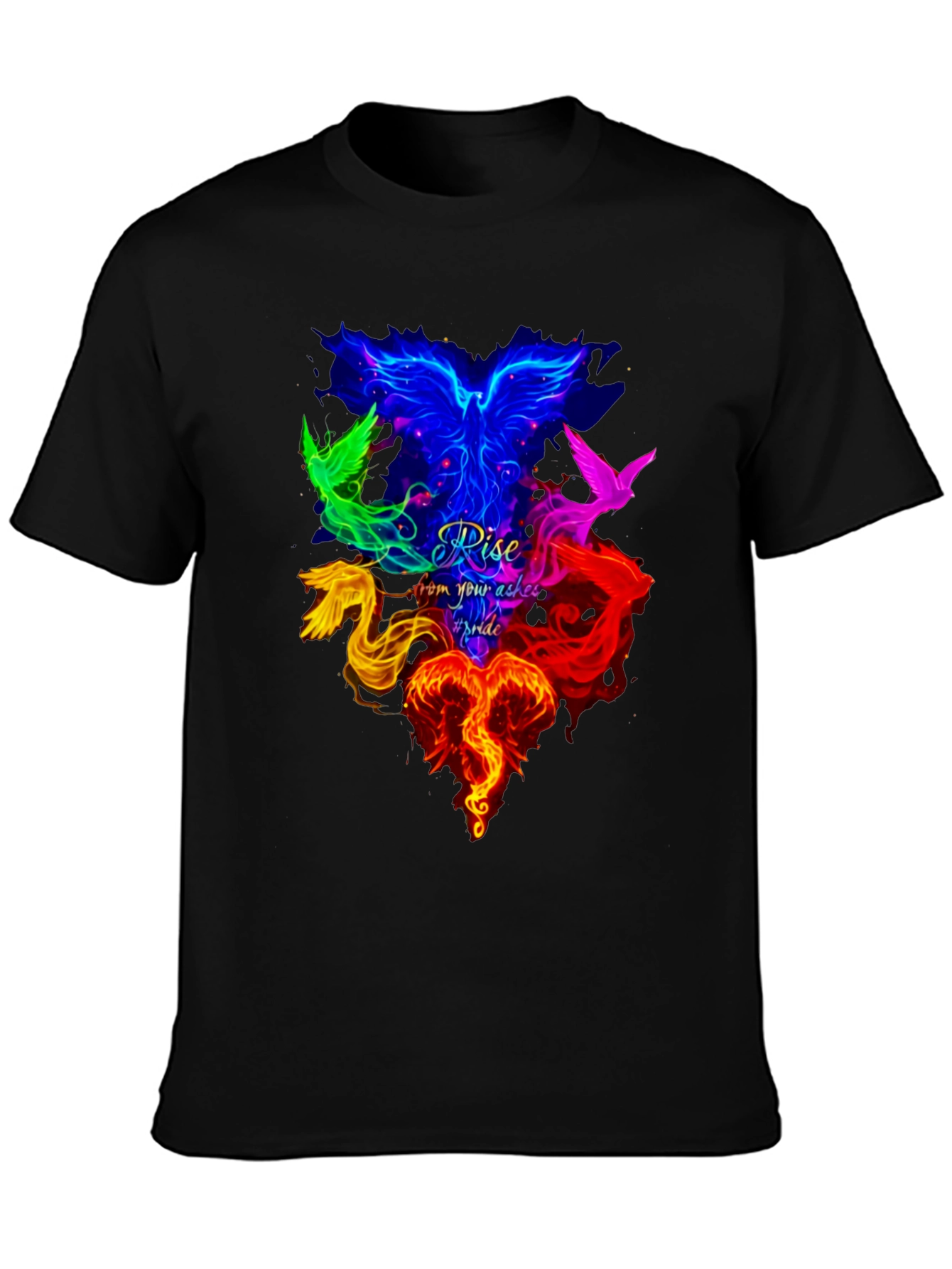 Colorful Phoenix Graphic T-Shirt