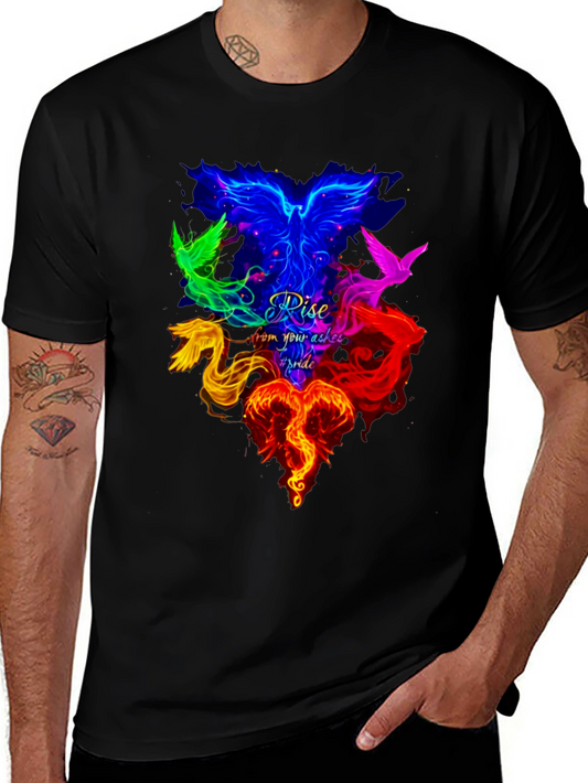 Colorful Phoenix Graphic T-Shirt