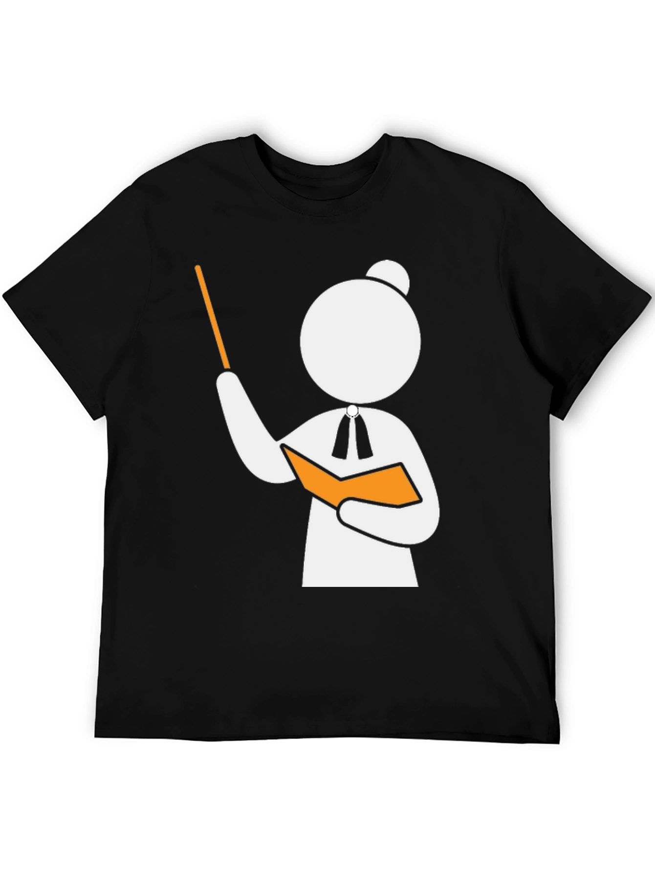 Teacher Stick Figure Black T-Shirt