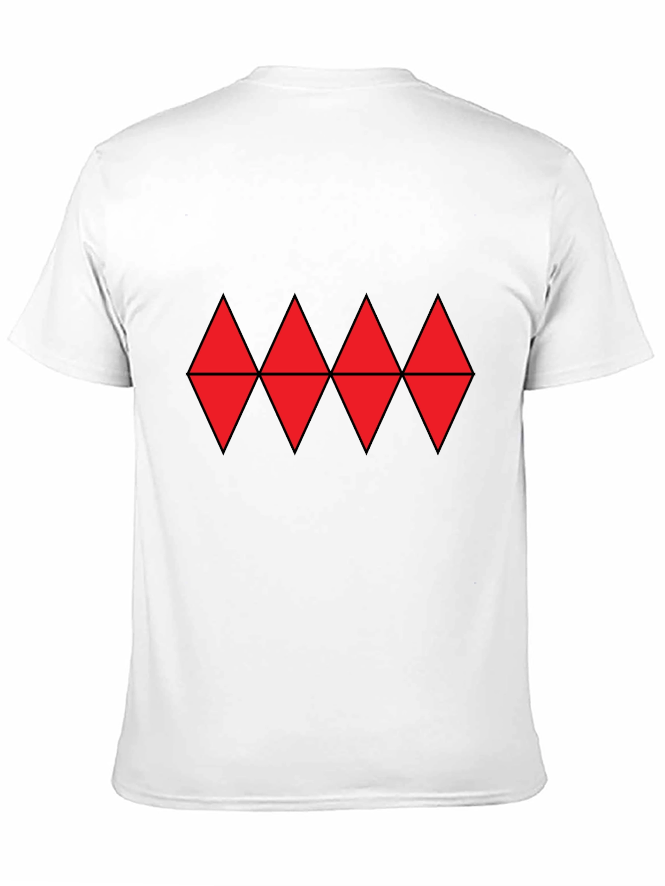 Red Diamond Pattern Black T-Shirt