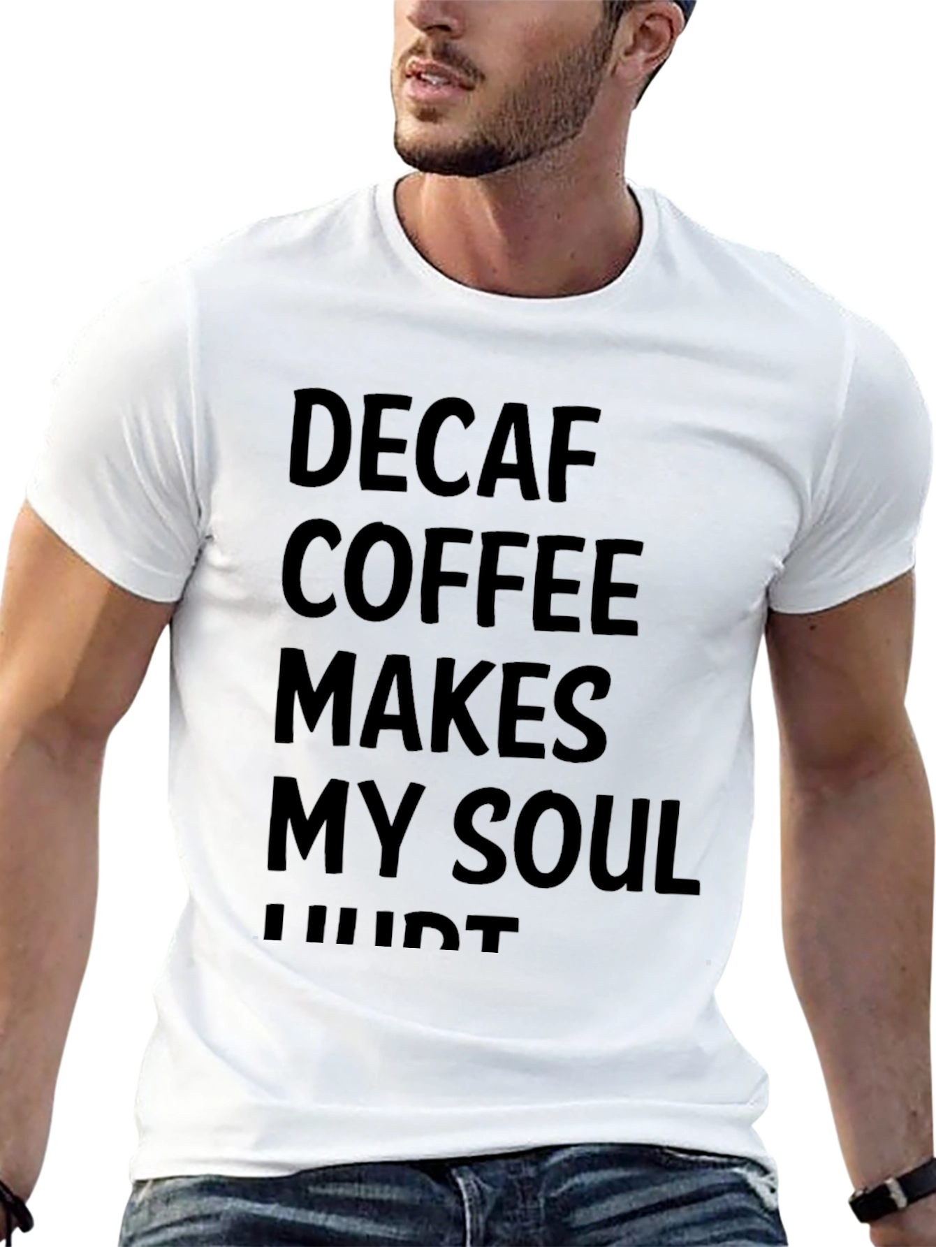 Decaf Coffee Soul Hurt Black T-Shirt