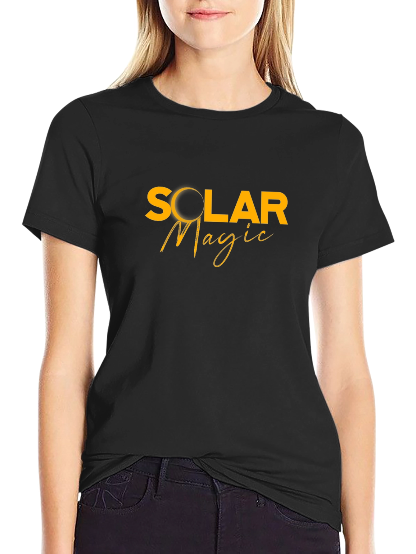 Solar Magic Graphic Tee - Stylish Black Cotton T-Shirt
